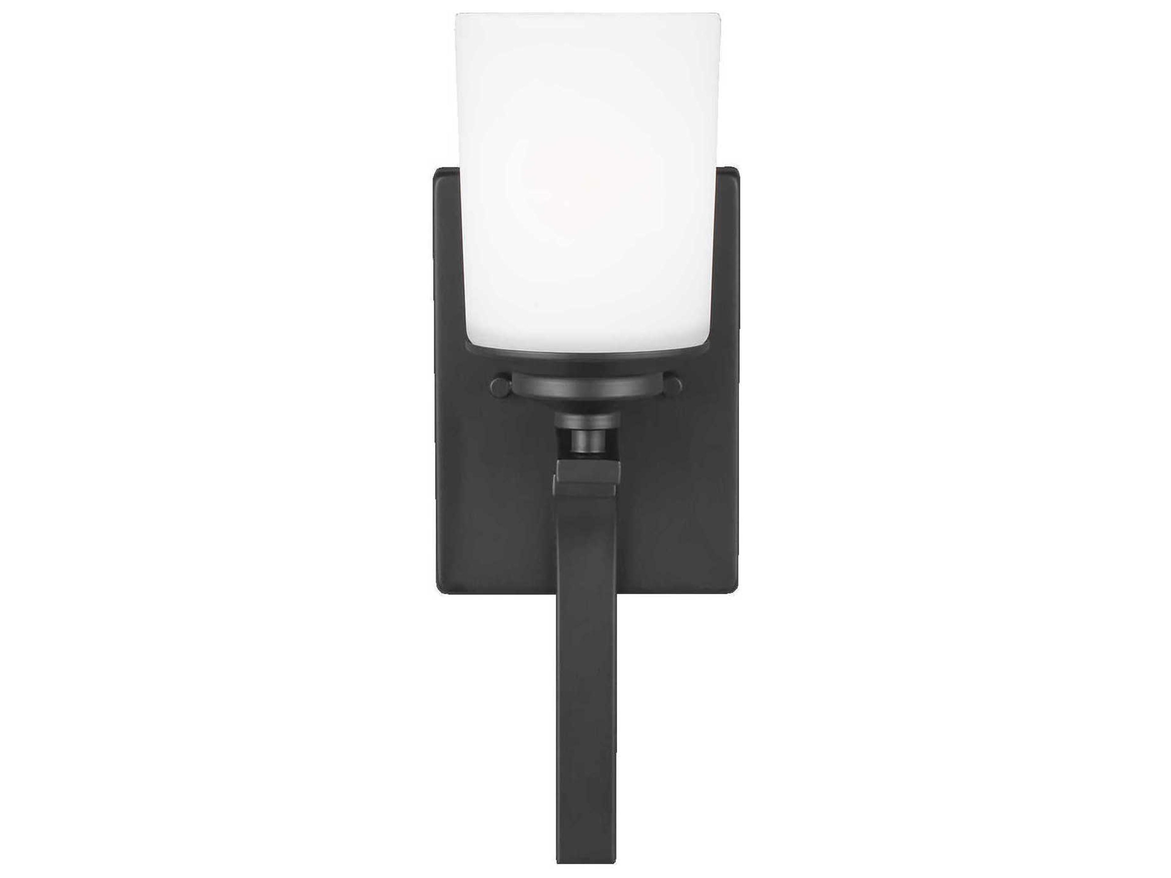 Generation Lighting Kemal 1-Light Midnight Black Glass Wall Sconce