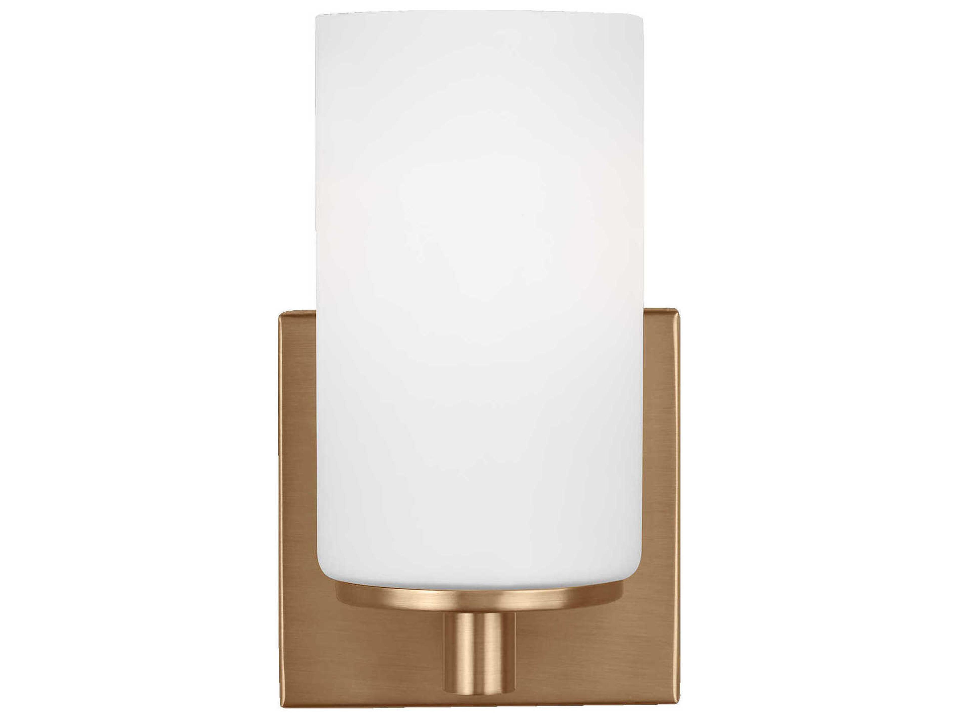 Generation Lighting Hettinger 1-Light Satin Brass Glass Wall Sconce