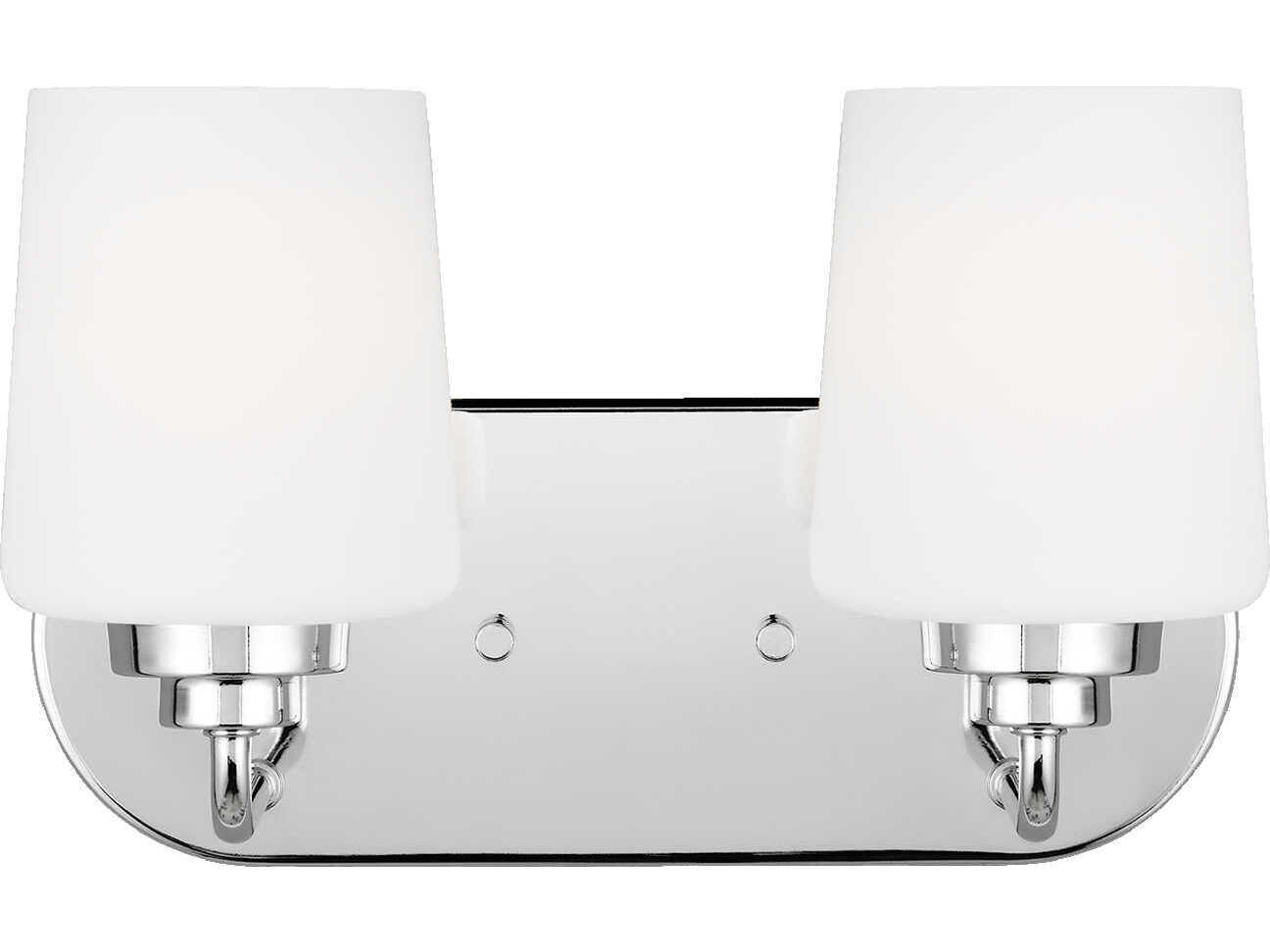 Generation Lighting Windom 2-Light Chrome Glass Vanity Light