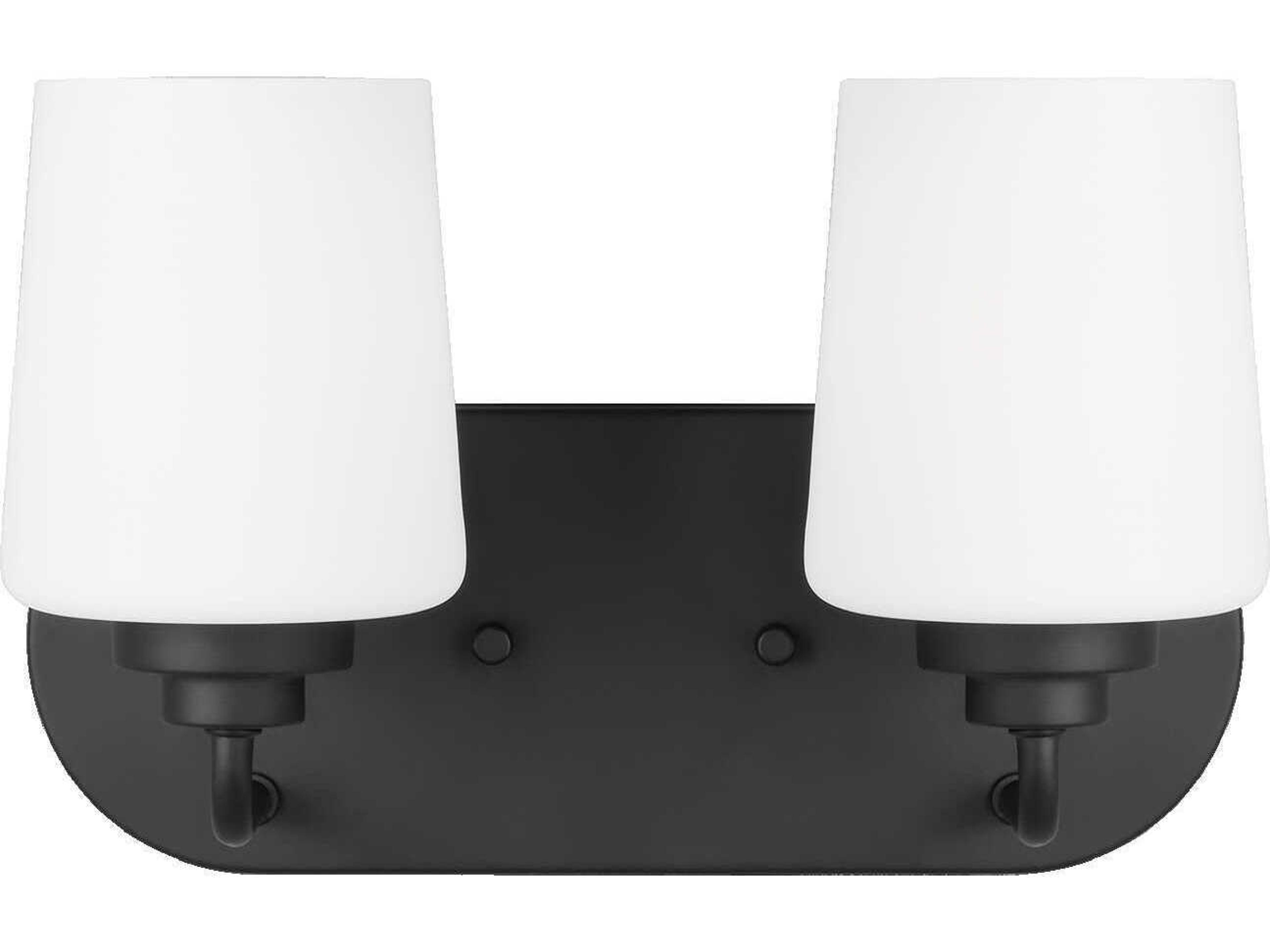 Generation Lighting Windom 2-Light Midnight Black Glass Vanity Light