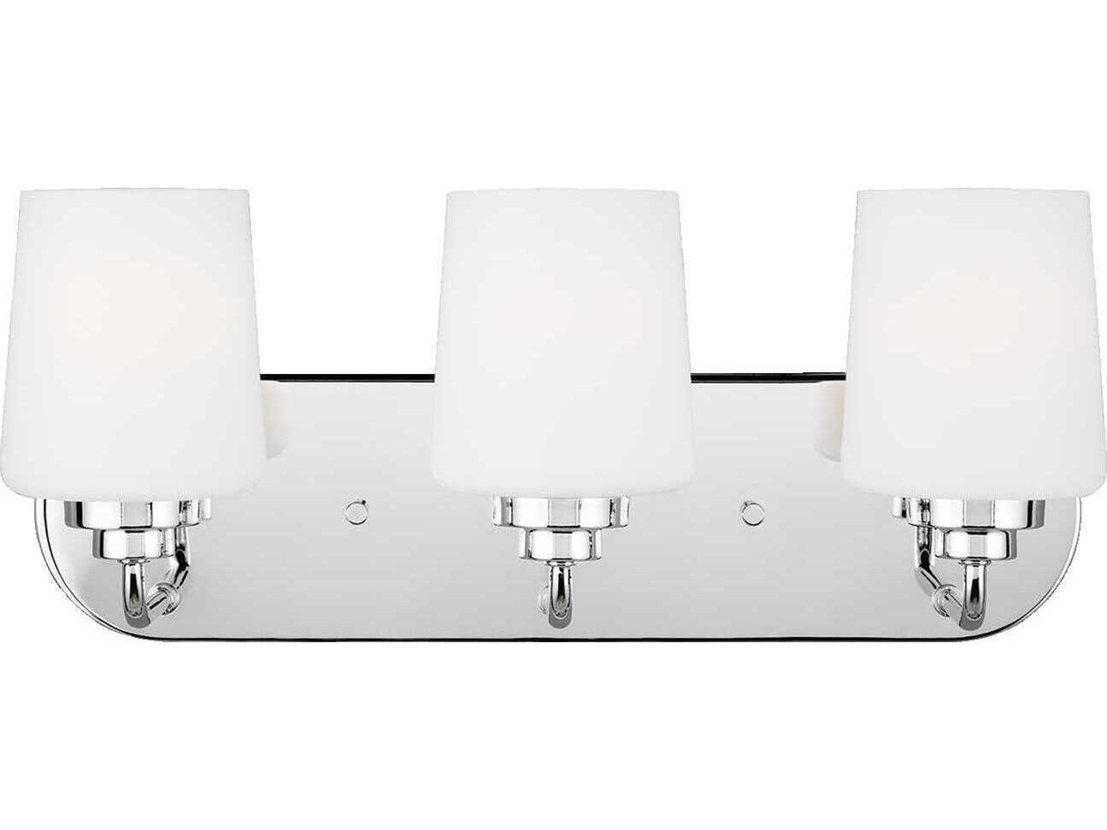 Generation Lighting Windom 3-Light Chrome Glass Vanity Light