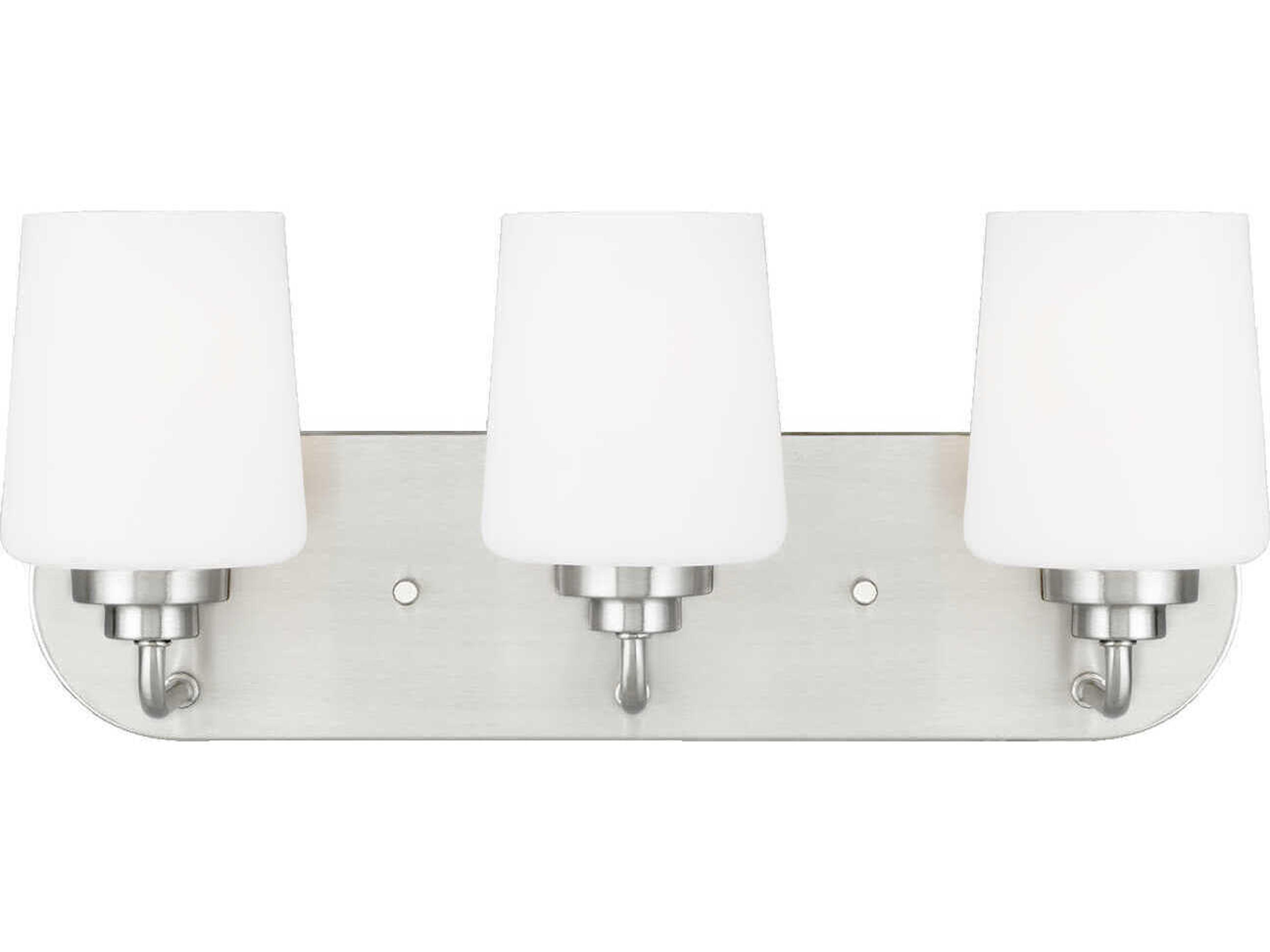 Generation Lighting Windom 3-Light Brushed Nickel Glass Vanity Light