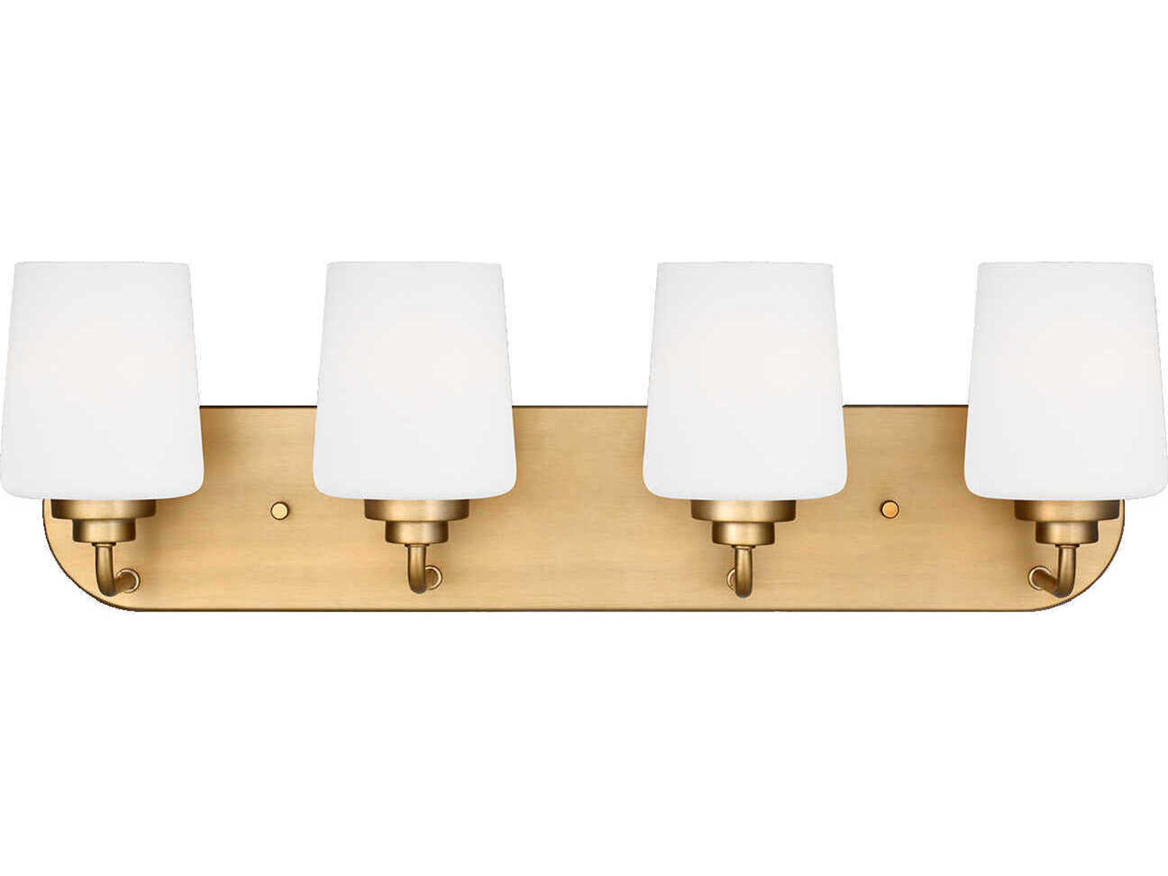 Generation Lighting Windom 4-Light Satin Brass Glass Vanity Light