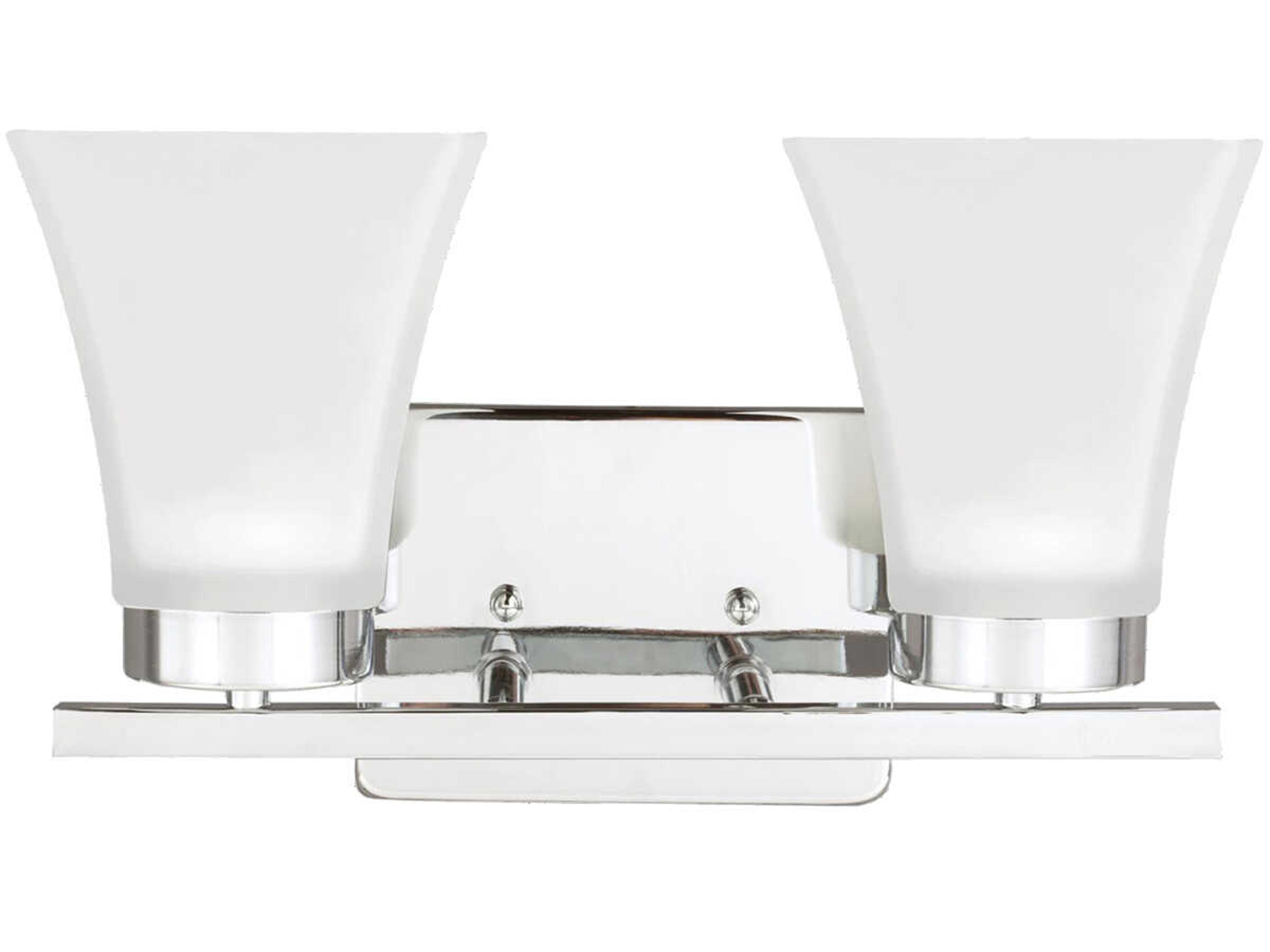 Generation Lighting Bayfield 2-Light Chrome Glass Vanity Light