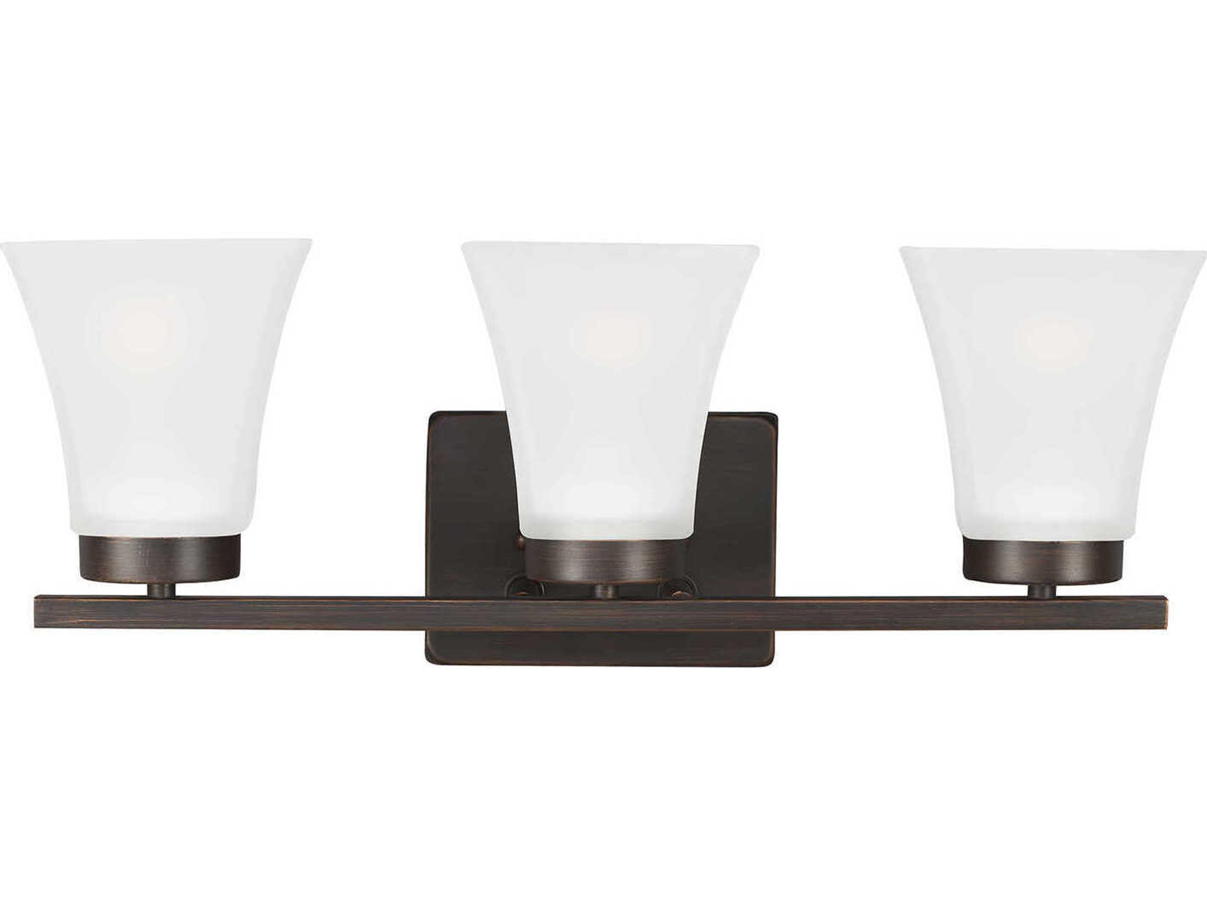 Generation Lighting Bayfield 3-Light Bronze Glass Vanity Light