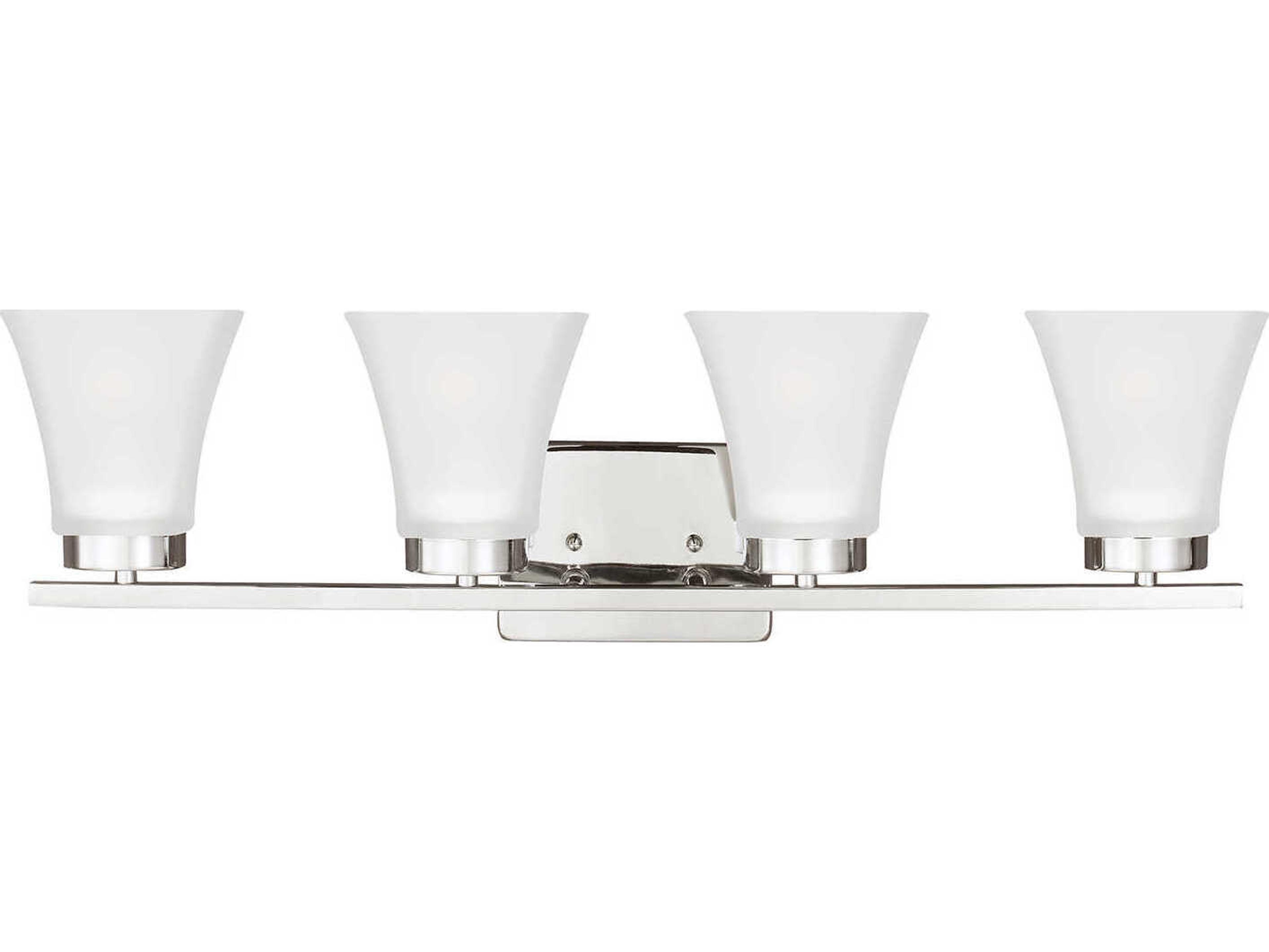 Generation Lighting Bayfield 4-Light Chrome Glass Vanity Light