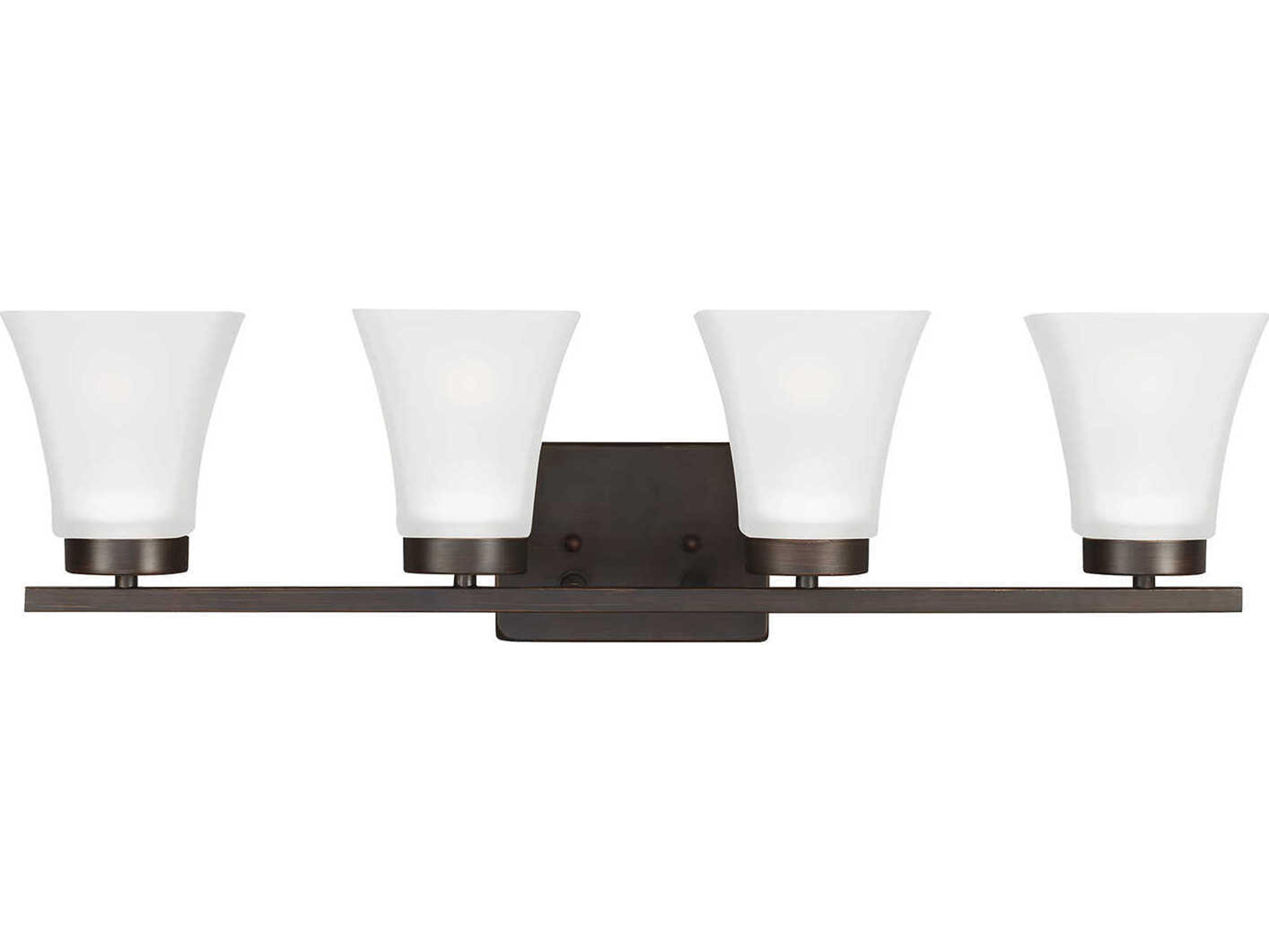 Generation Lighting Bayfield 4-Light Bronze Glass Vanity Light