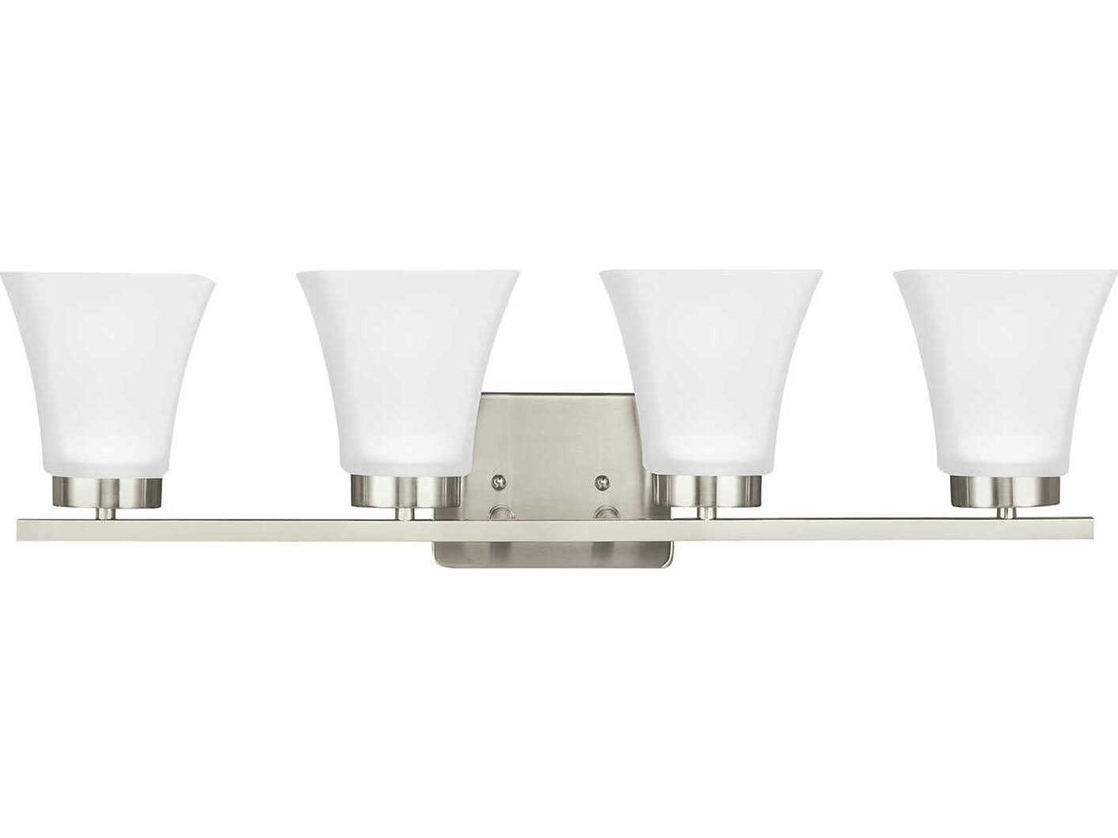 Generation Lighting Bayfield 4-Light Brushed Nickel Glass Vanity Light