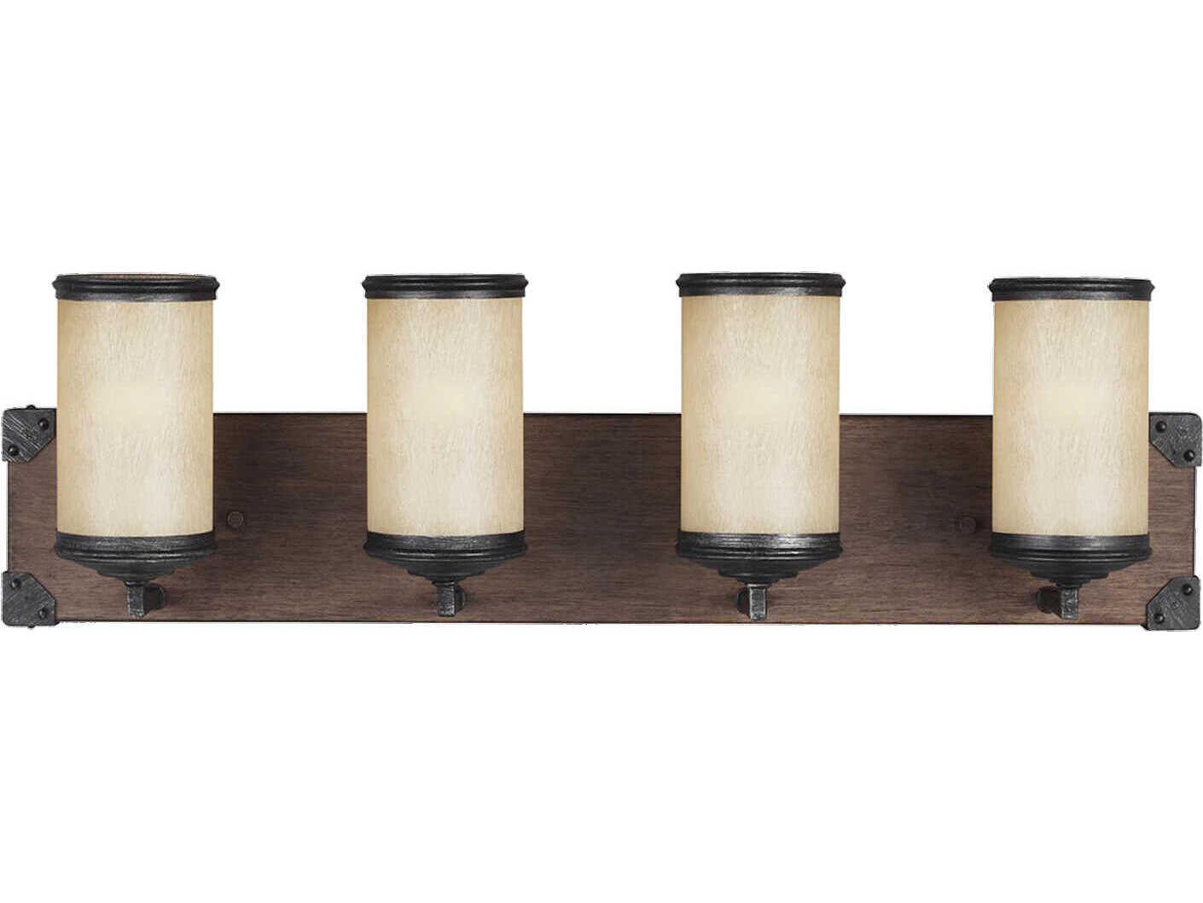 Generation Lighting Dunning 4-Light Stardust Black Glass Vanity Light