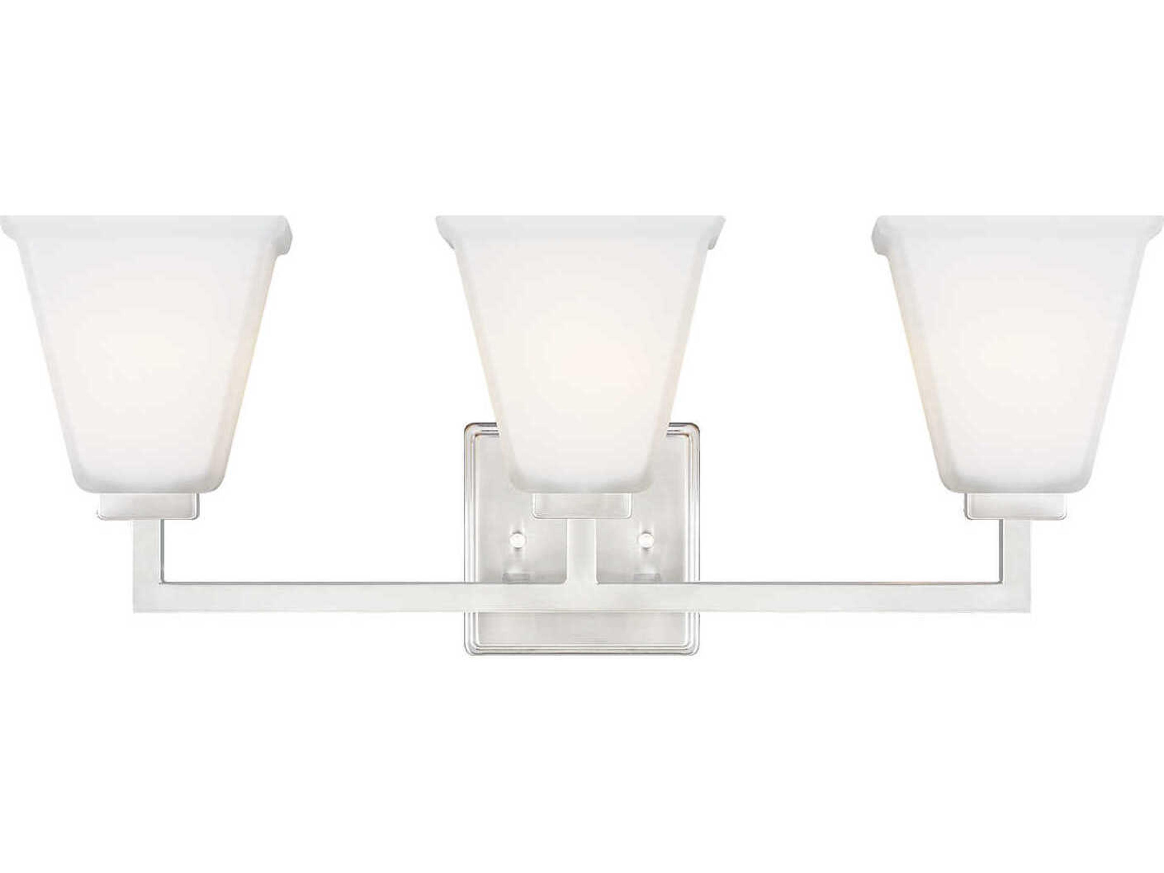 Generation Lighting Ellis Harper 3-Light Brushed Nickel Glass Vanity Light