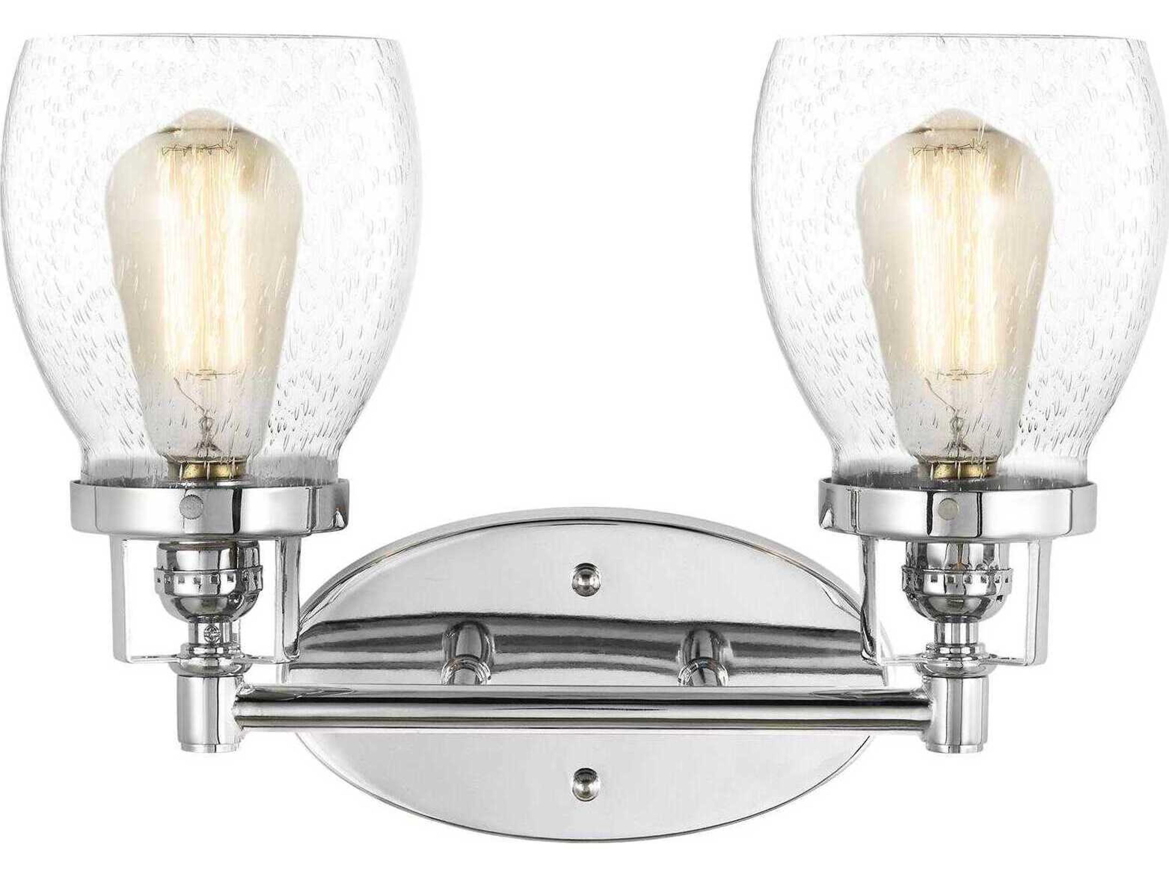 Generation Lighting Belton 2-Light Chrome Glass Vanity Light