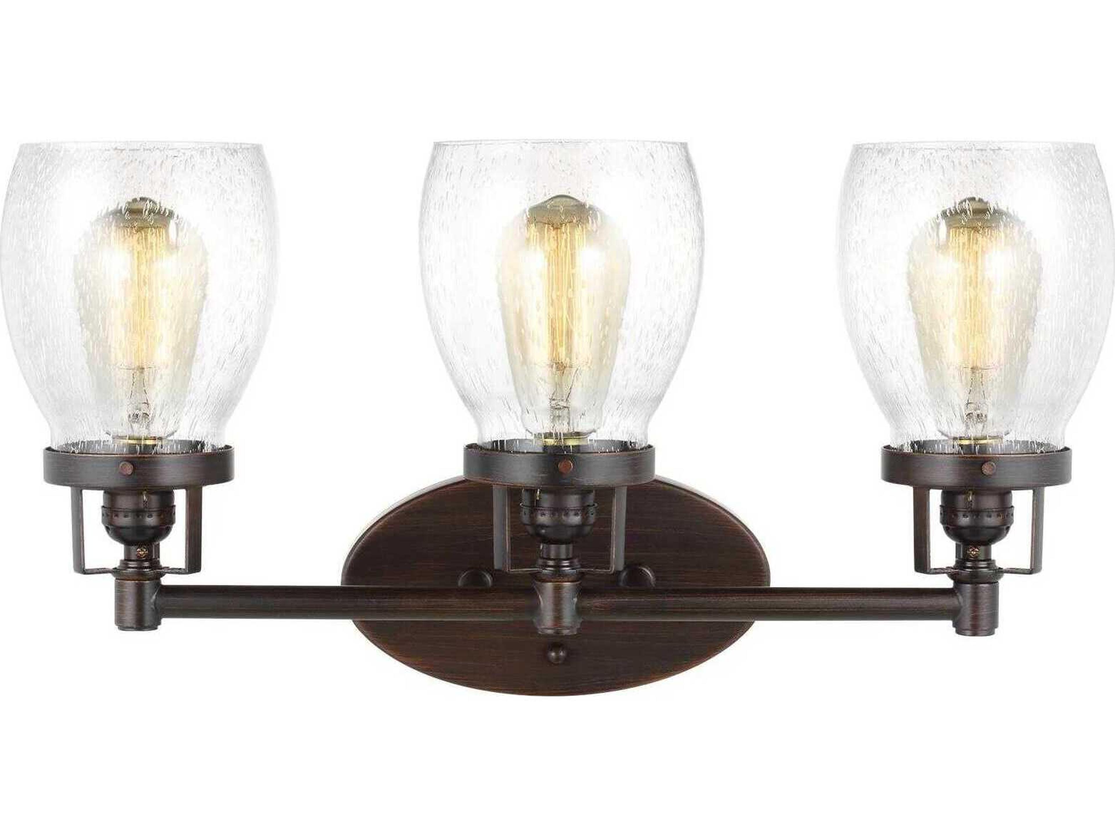 Generation Lighting Belton 3-Light Bronze Glass Vanity Light