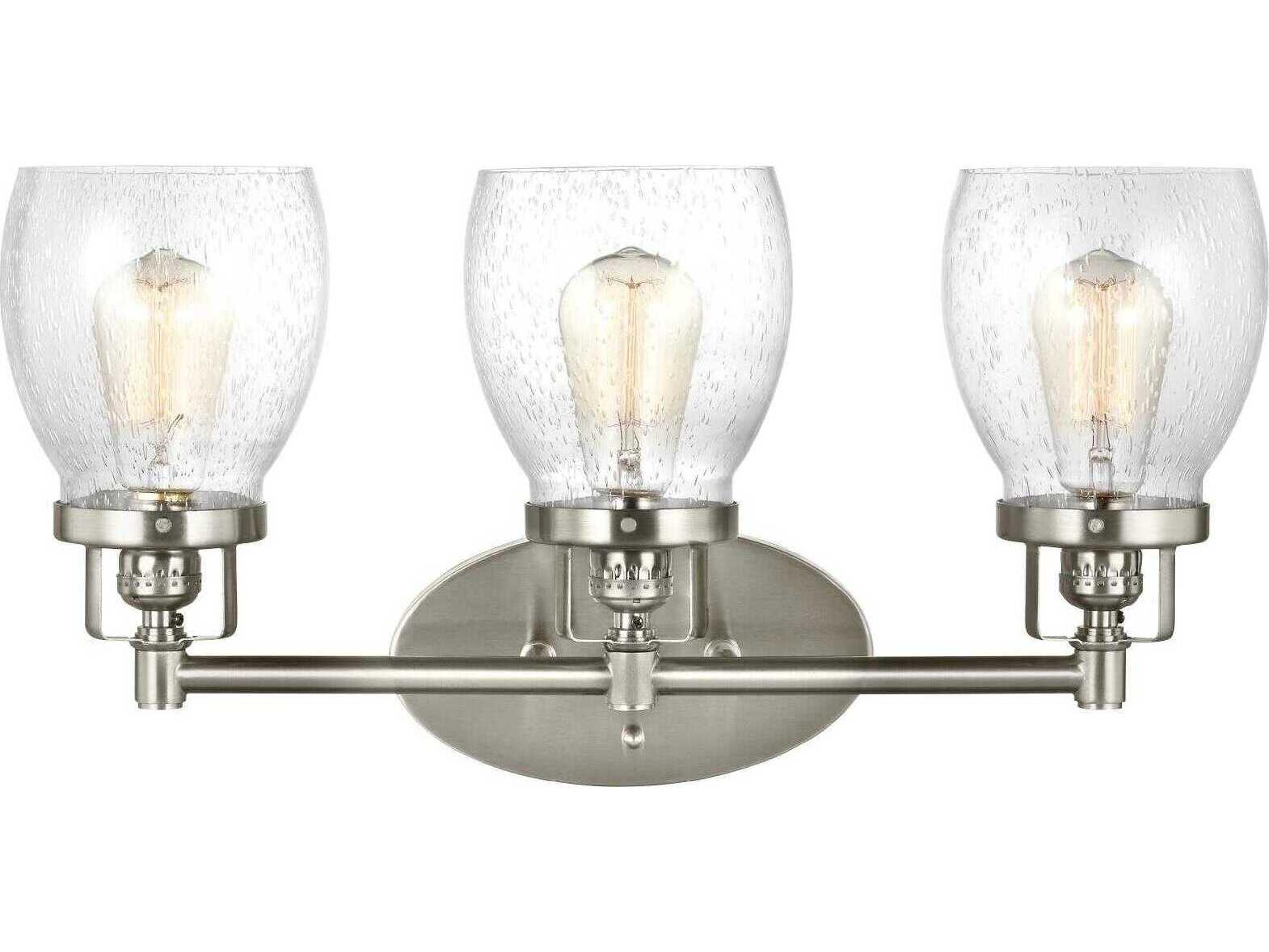 Generation Lighting Belton 3-Light Brushed Nickel Glass Vanity Light