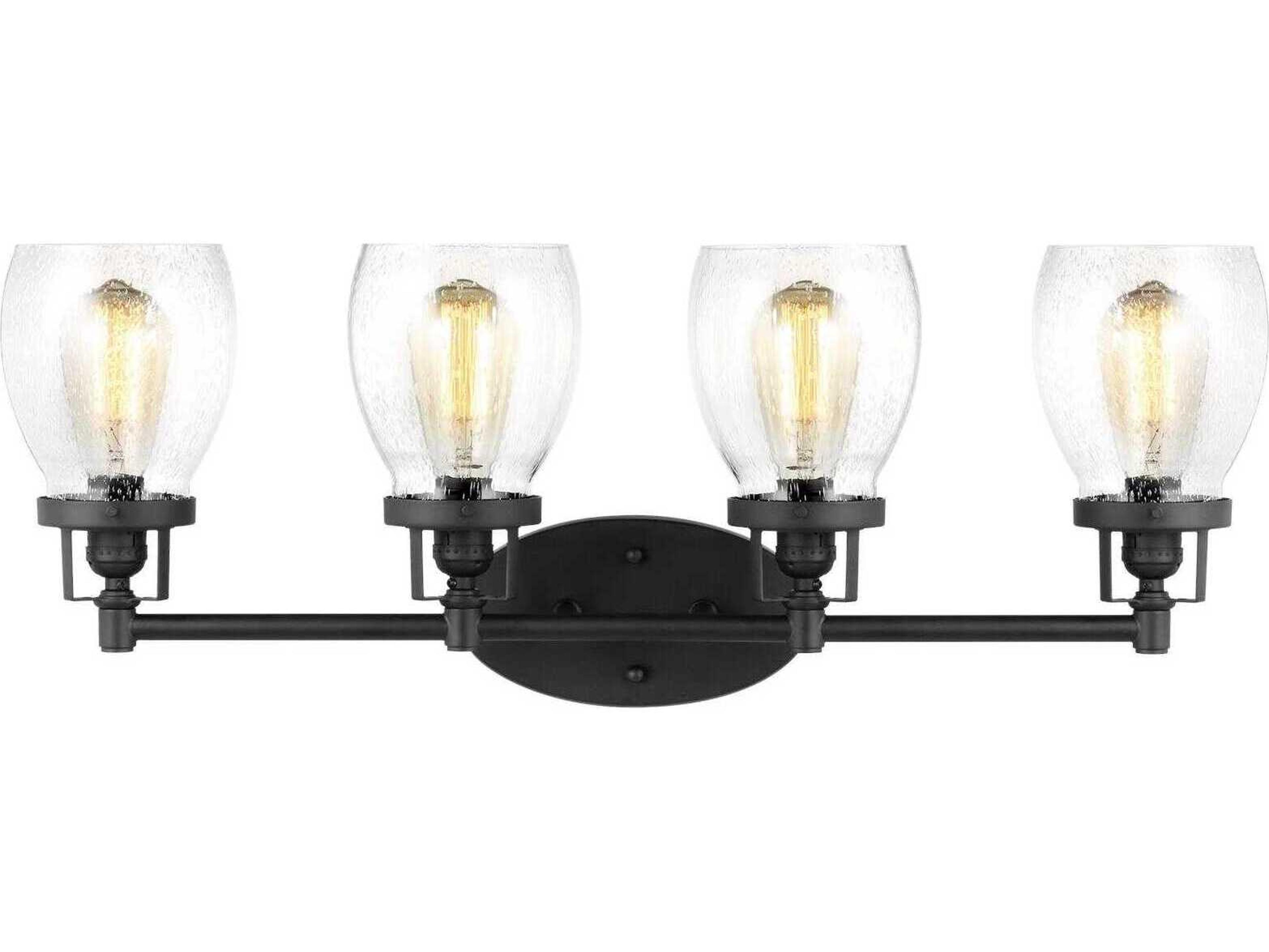Generation Lighting Belton 4-Light Midnight Black Glass Vanity Light