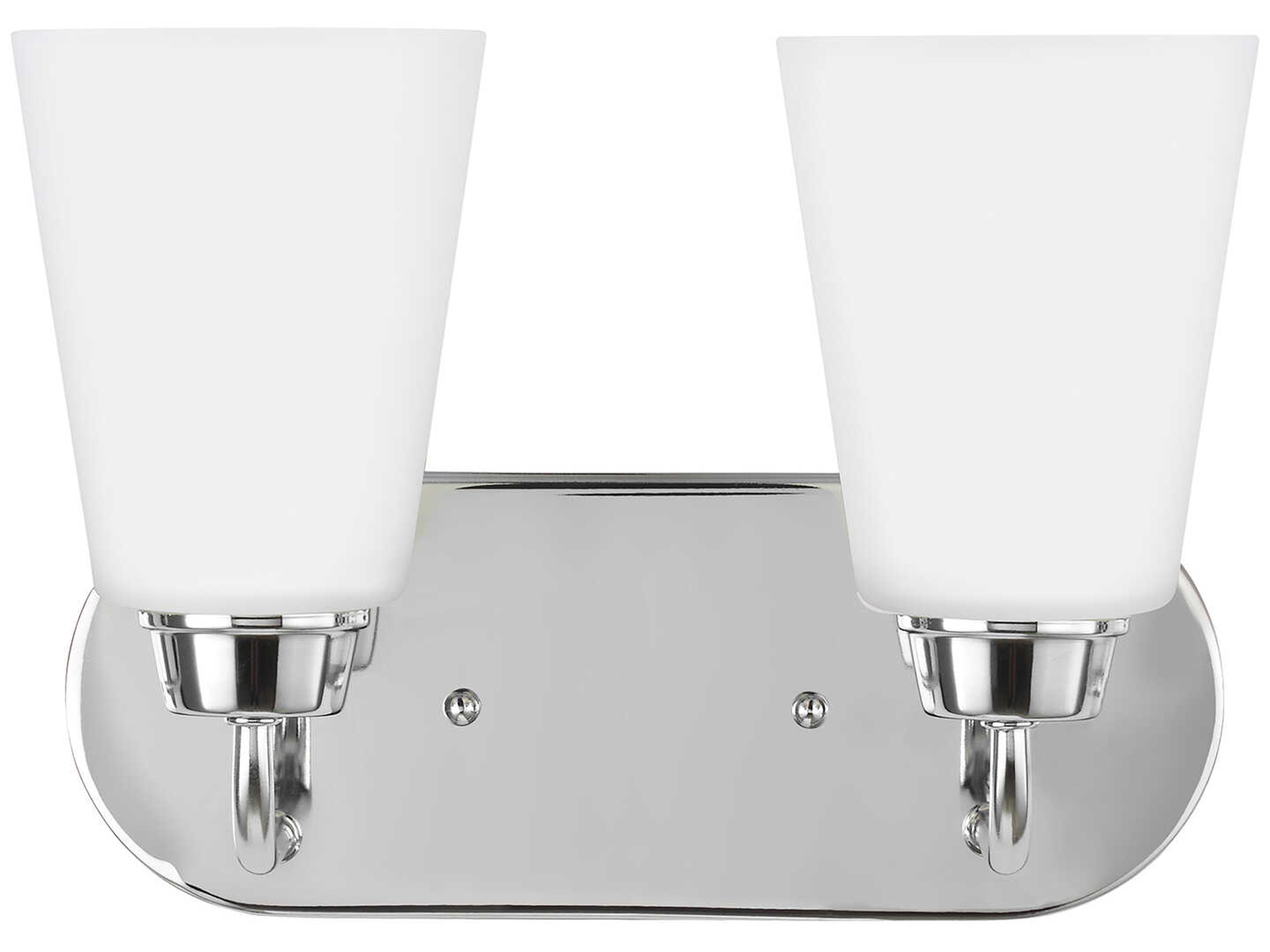 Generation Lighting Kerrville 2-Light Chrome Glass Vanity Light