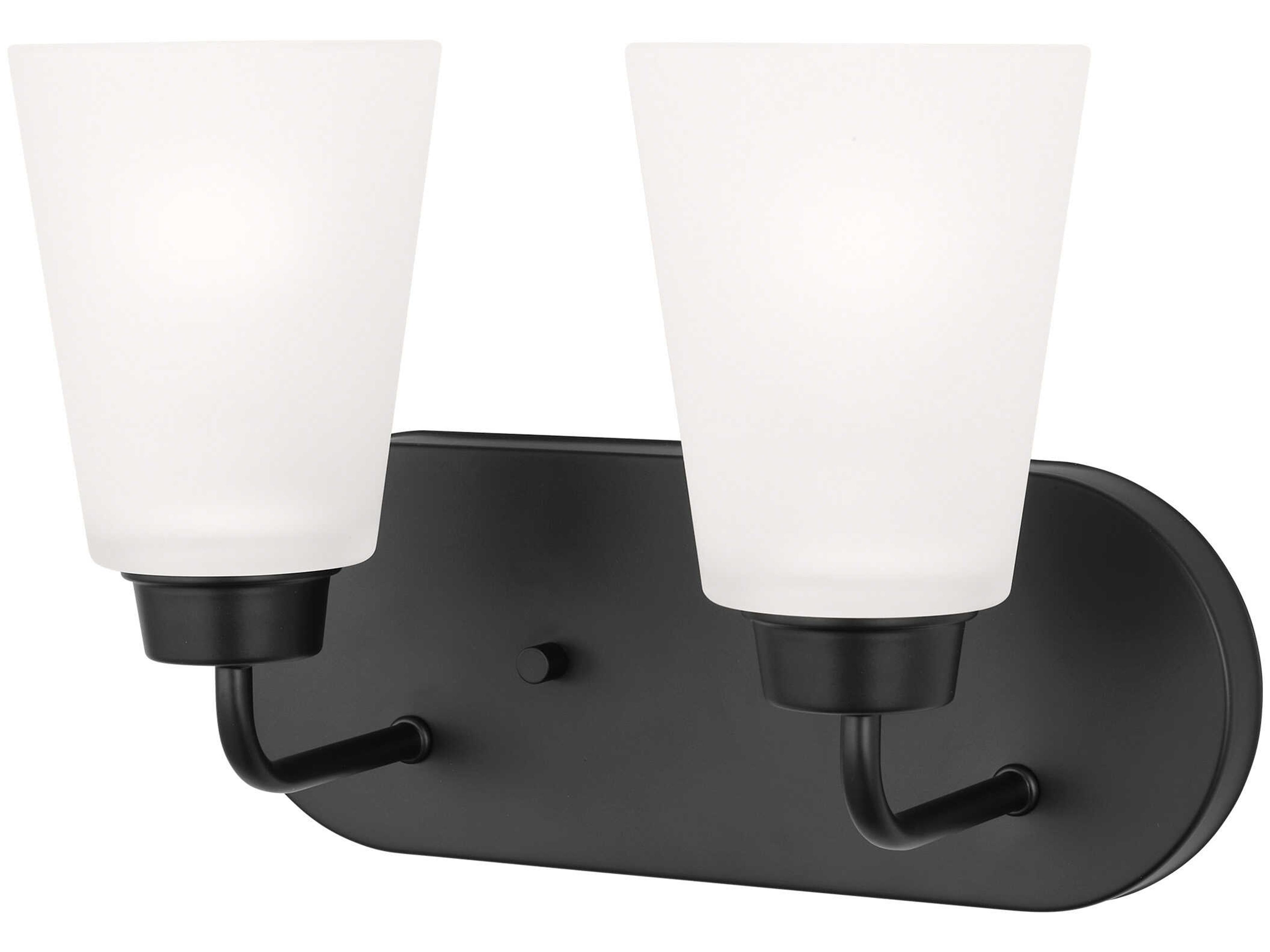 Generation Lighting Kerrville 2-Light Midnight Black Vanity Light
