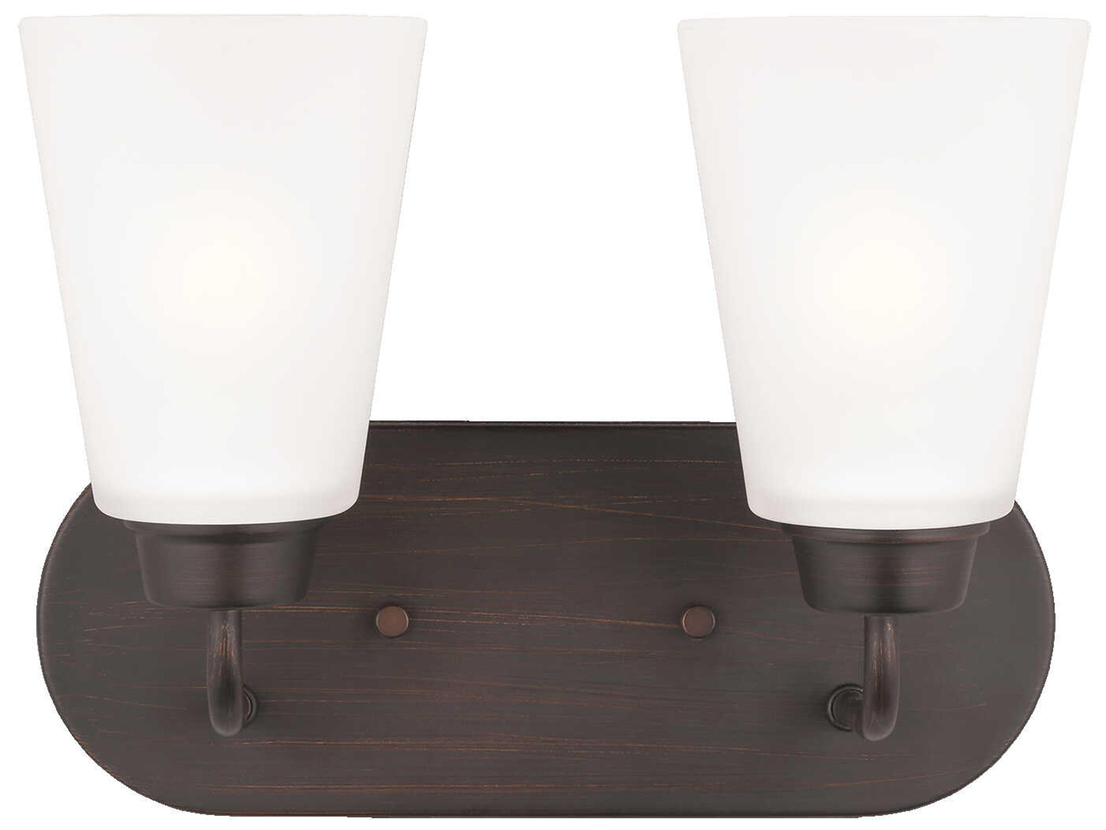 Generation Lighting Kerrville 2-Light Bronze Glass Vanity Light