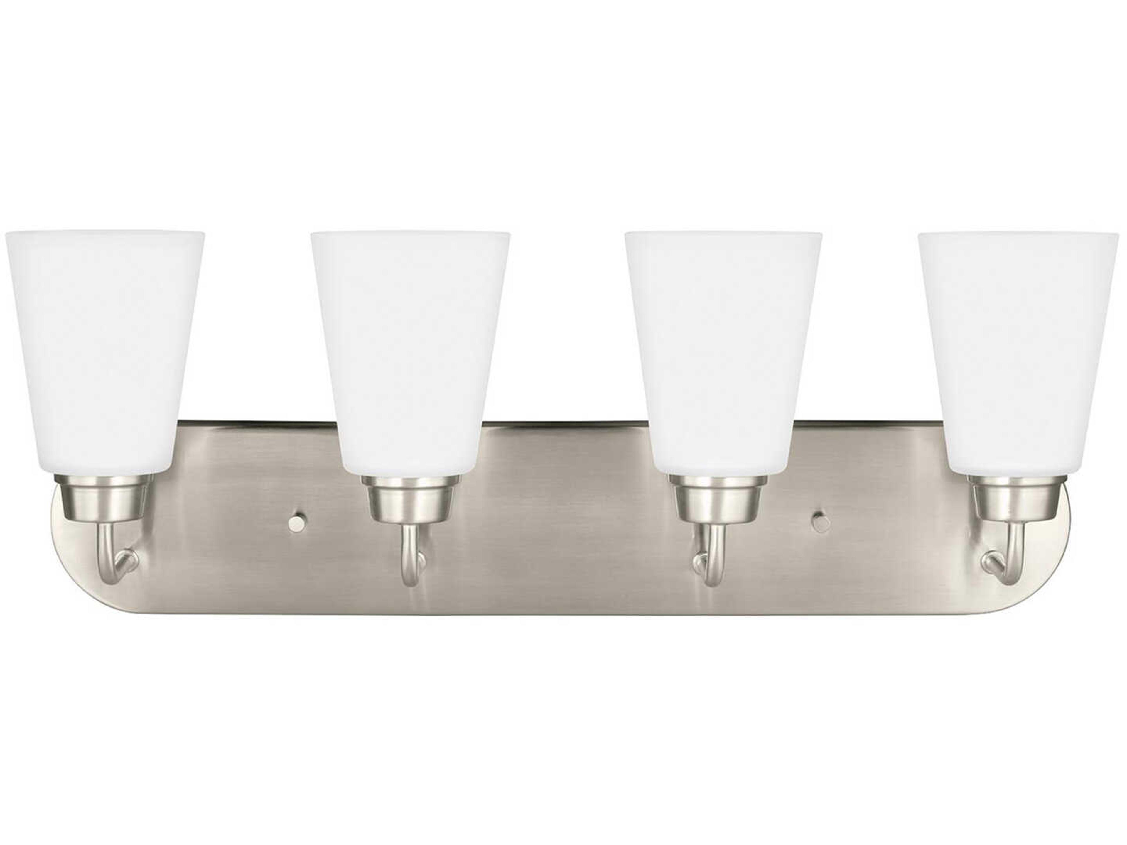 Generation Lighting Kerrville 4-Light Brushed Nickel Glass Vanity Light