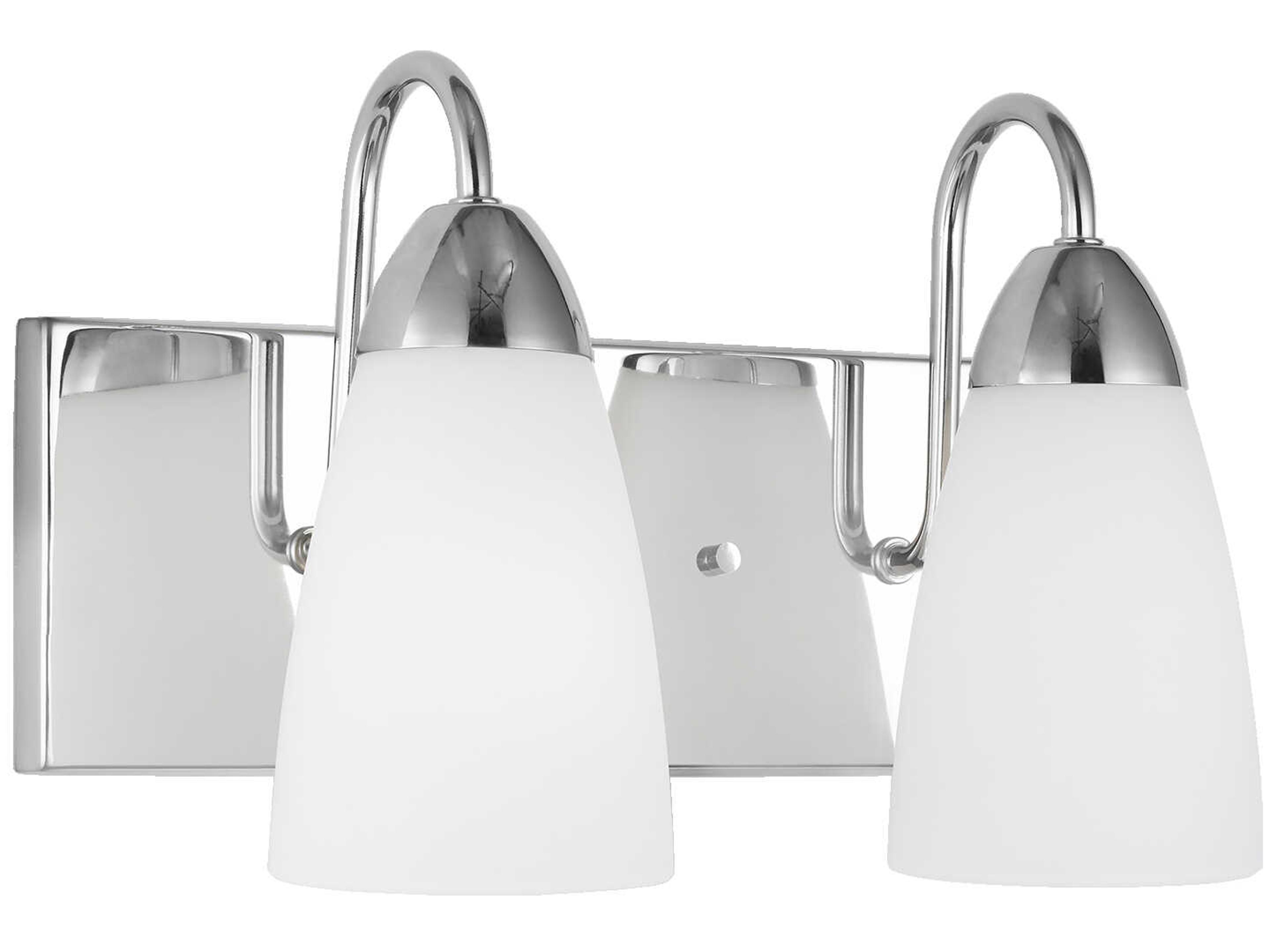 Generation Lighting Seville 2-Light Chrome Glass Vanity Light