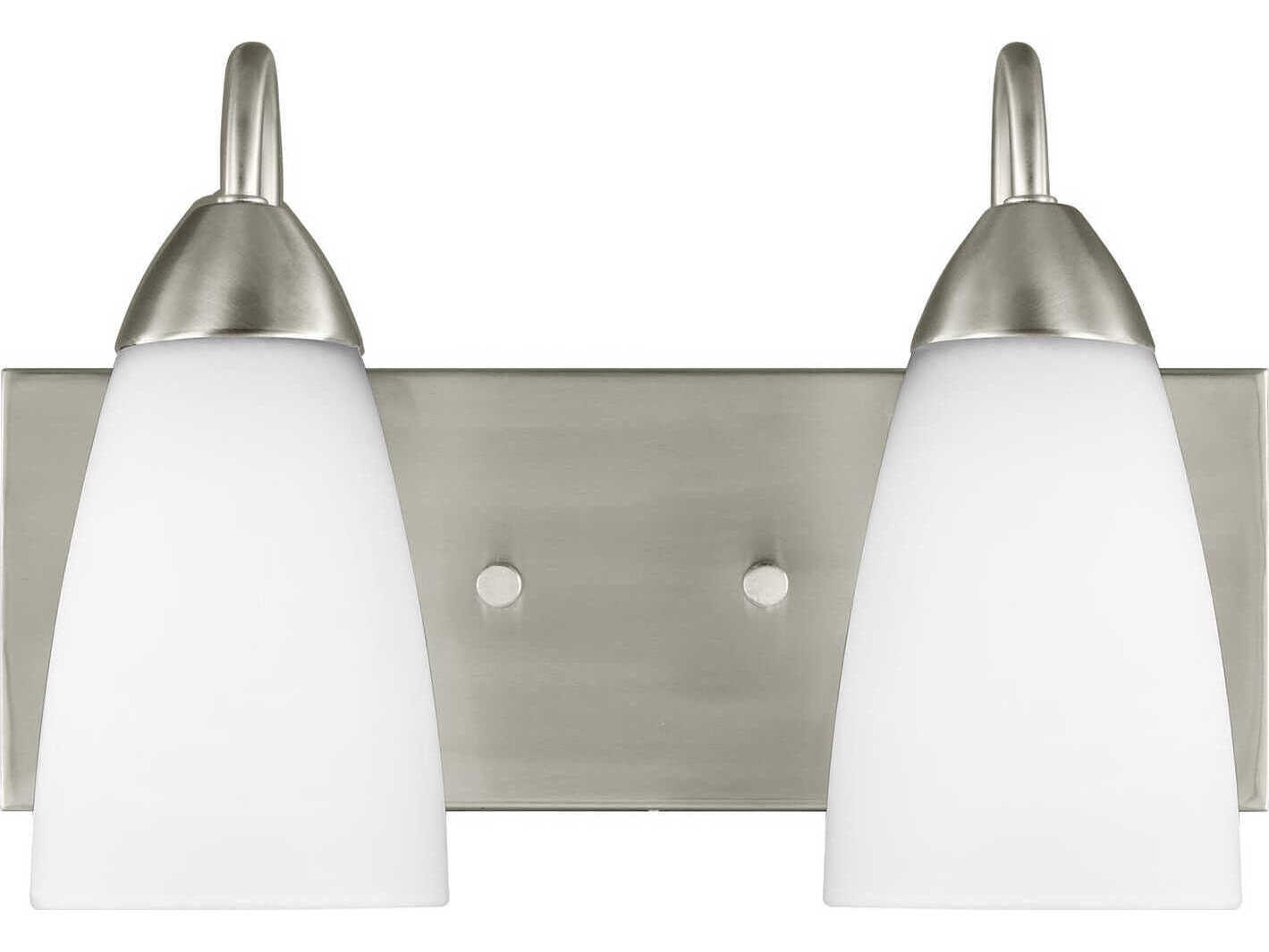 Generation Lighting Seville 2-Light Brushed Nickel Glass Vanity Light