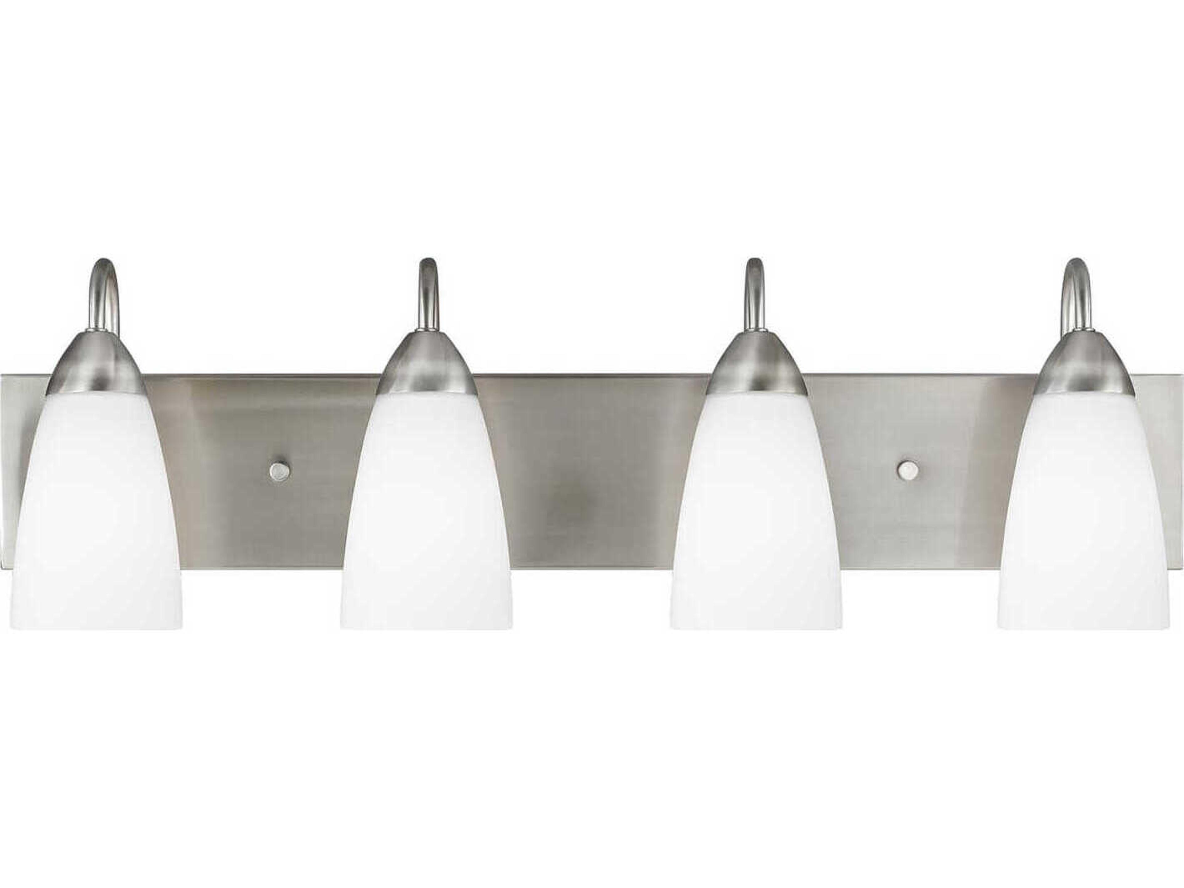 Generation Lighting Seville 4-Light Brushed Nickel Glass Vanity Light