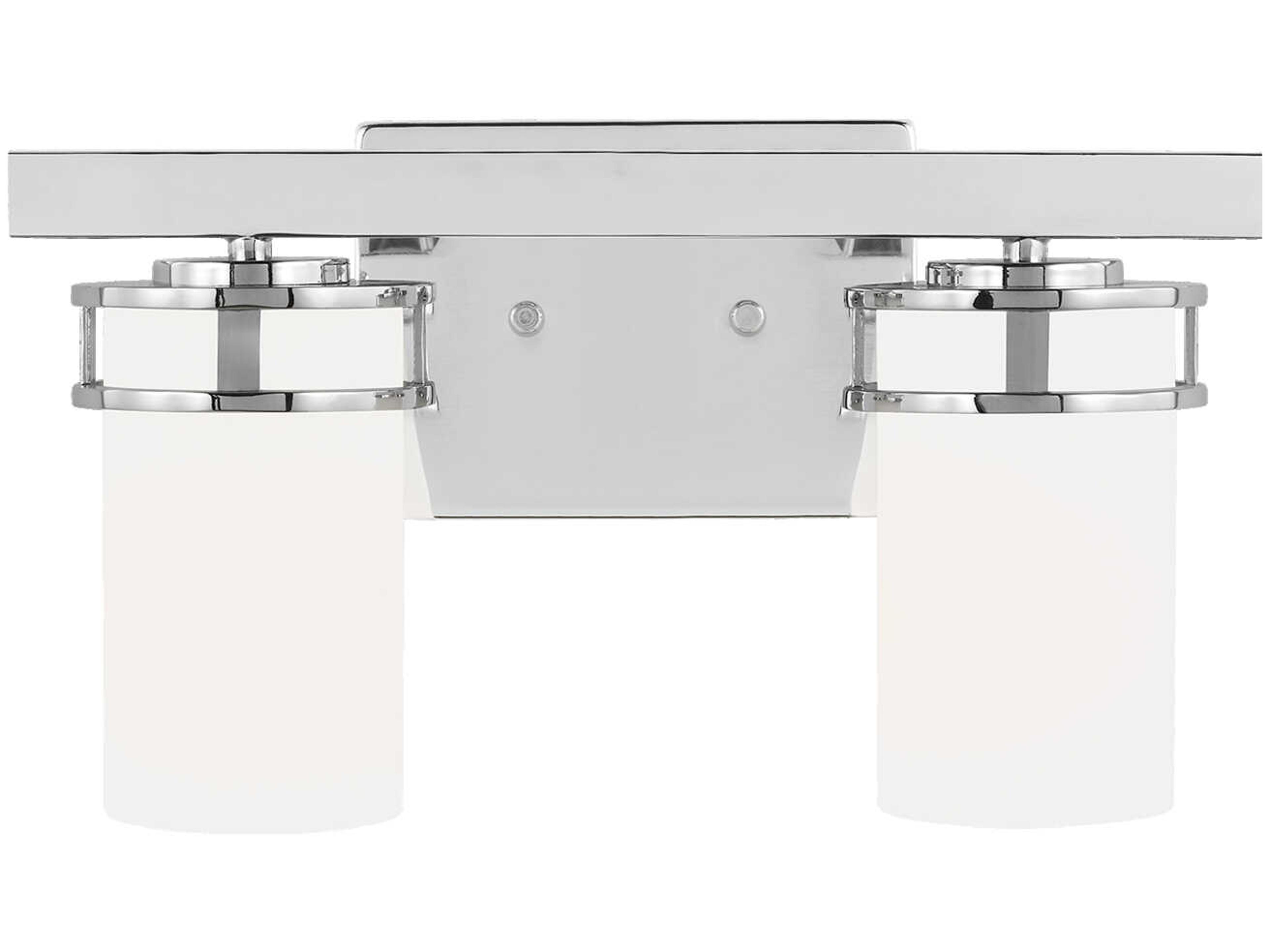 Generation Lighting Robie 2-Light Chrome Glass Vanity Light