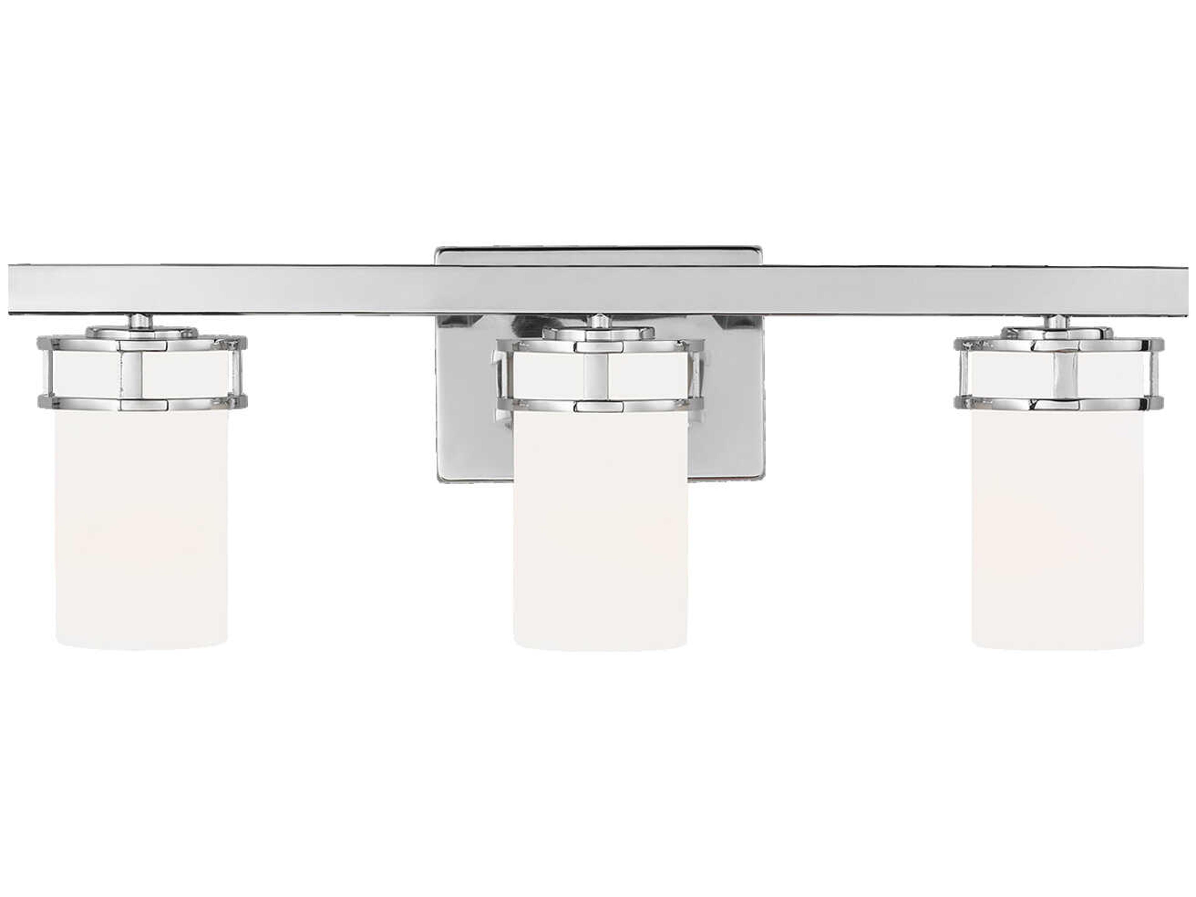 Generation Lighting Robie 3-Light Chrome Glass Vanity Light