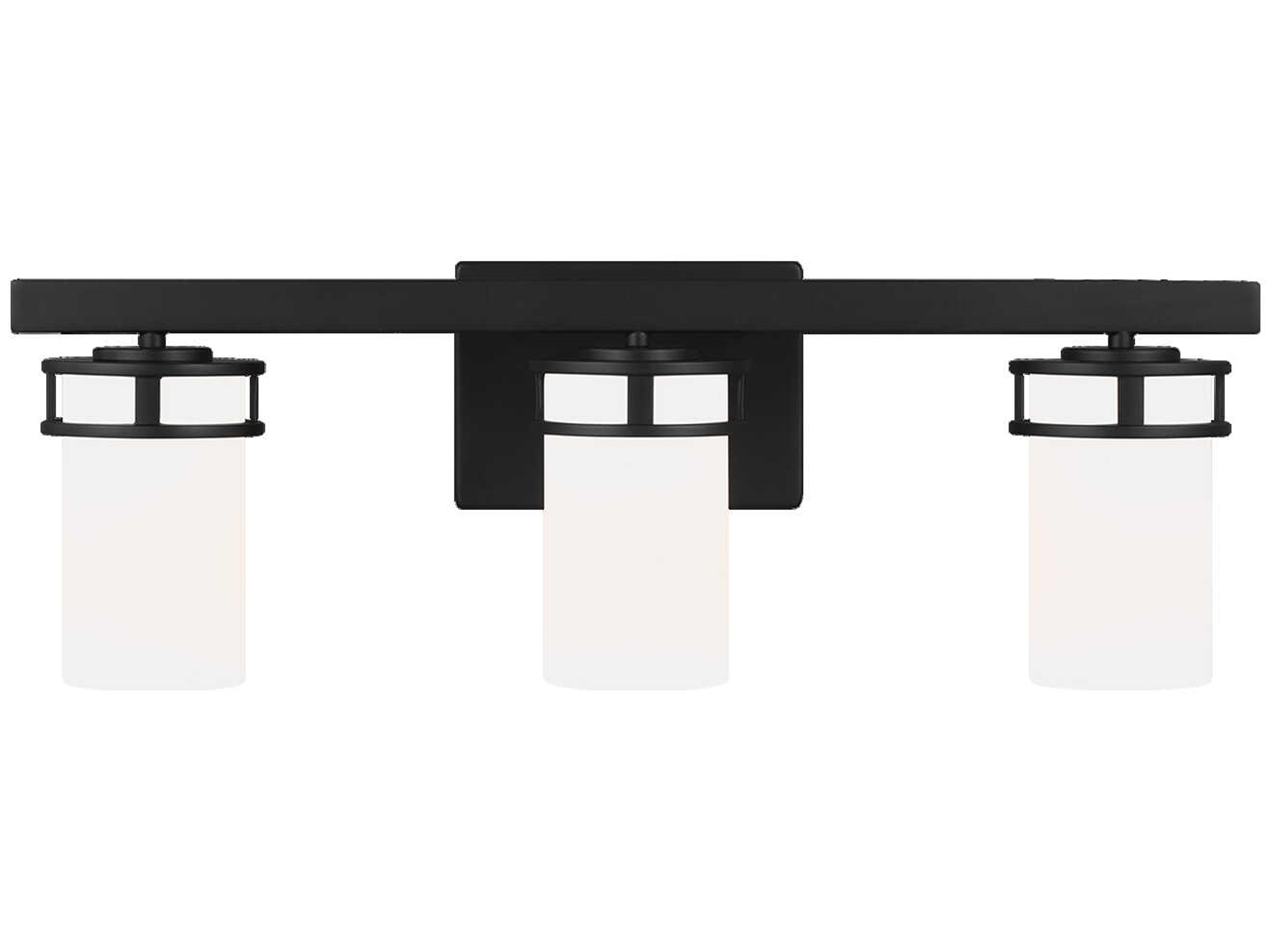 Generation Lighting Robie 3-Light Midnight Black Glass Vanity Light