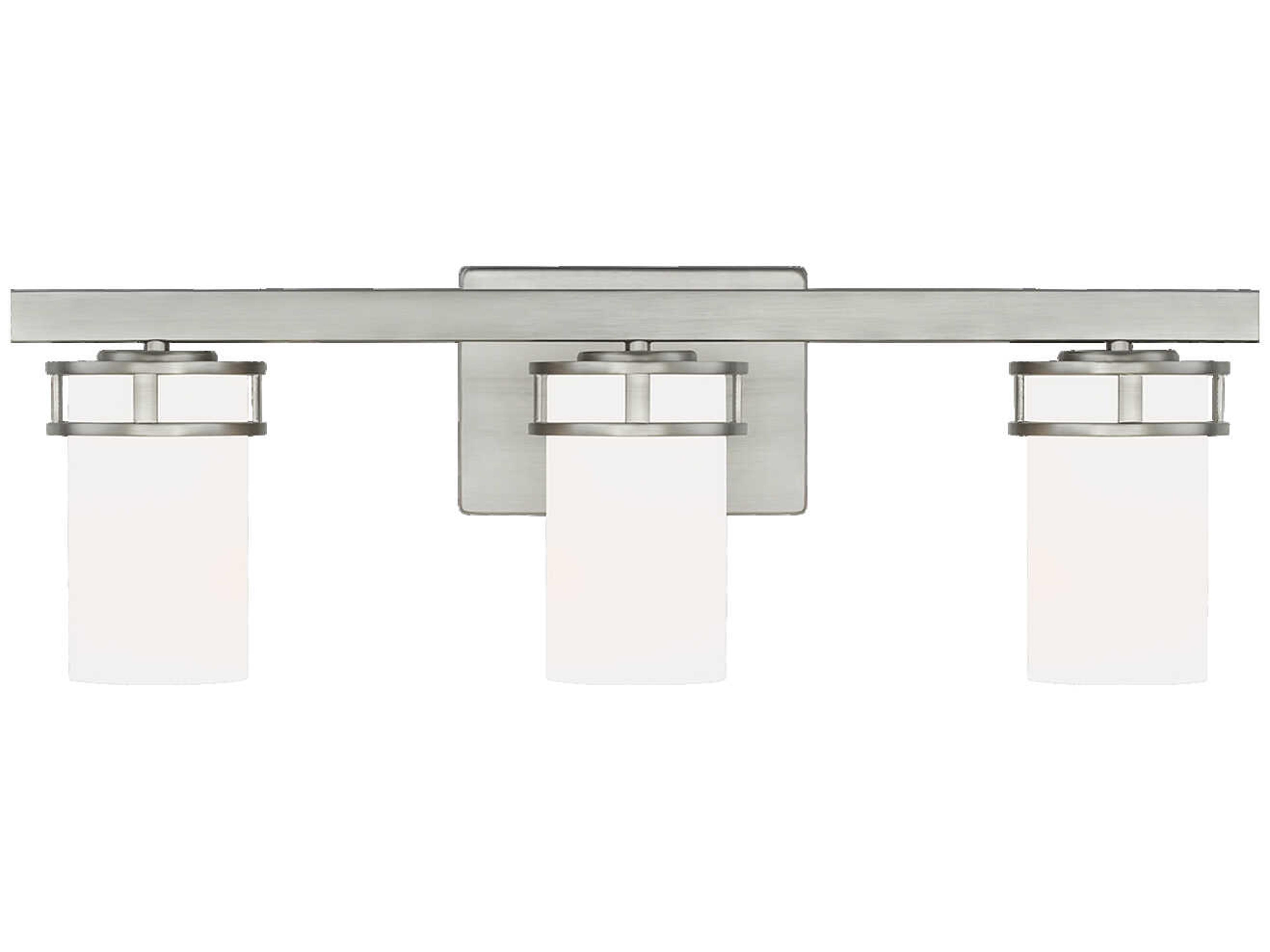 Generation Lighting Robie 3-Light Brushed Nickel Glass Vanity Light
