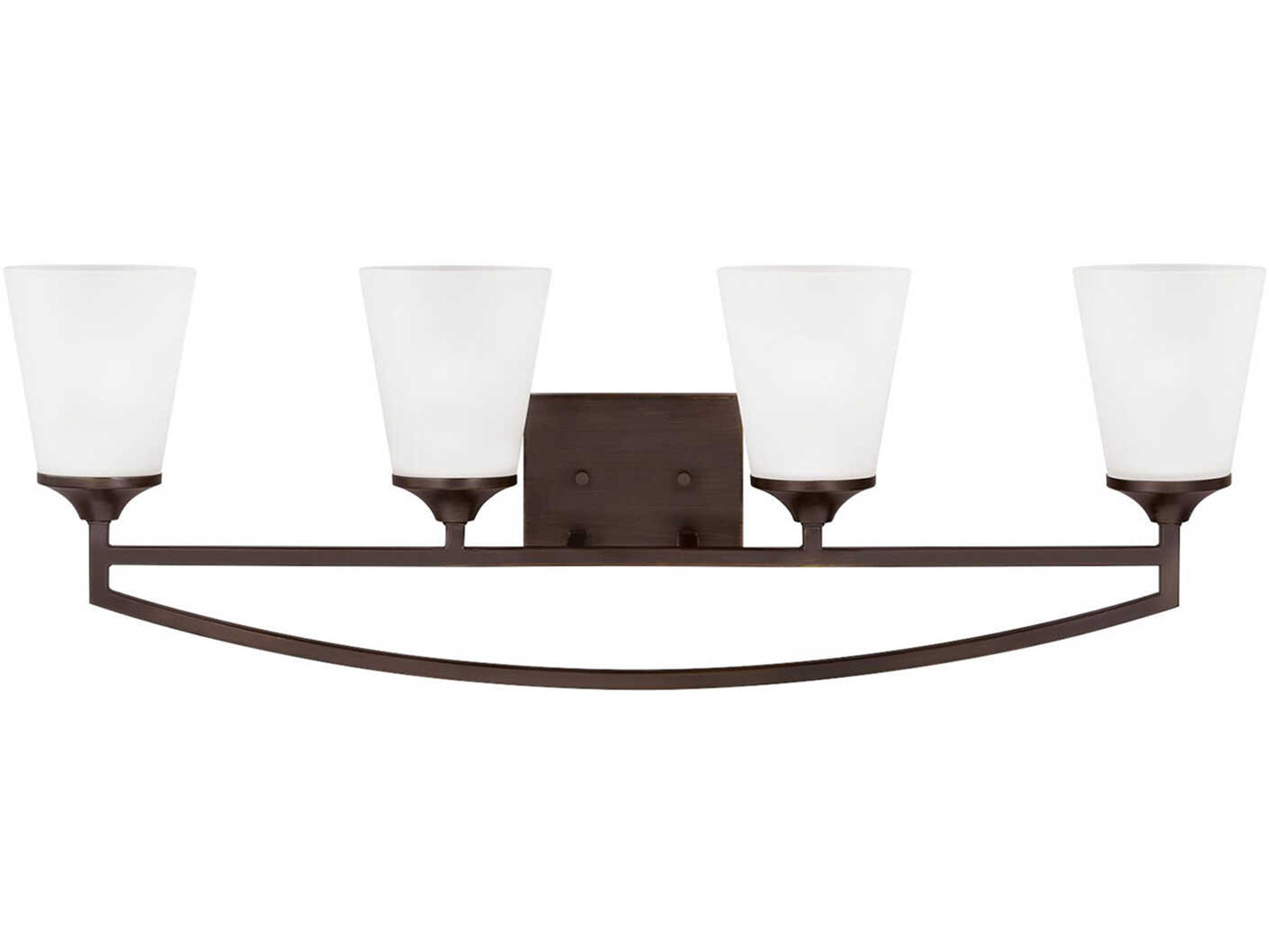 Generation Lighting Hanford 4-Light Bronze Glass Vanity Light