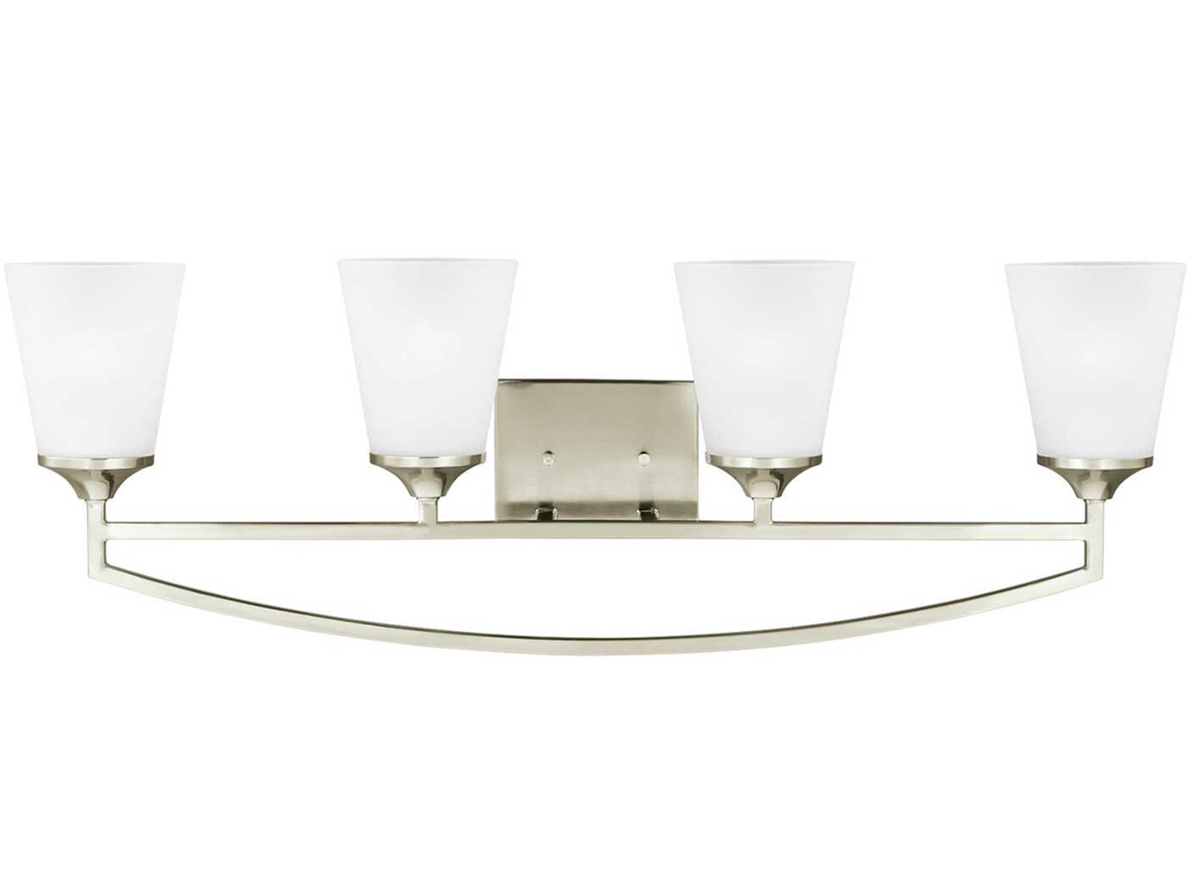 Generation Lighting Hanford 4-Light Brushed Nickel Glass Vanity Light