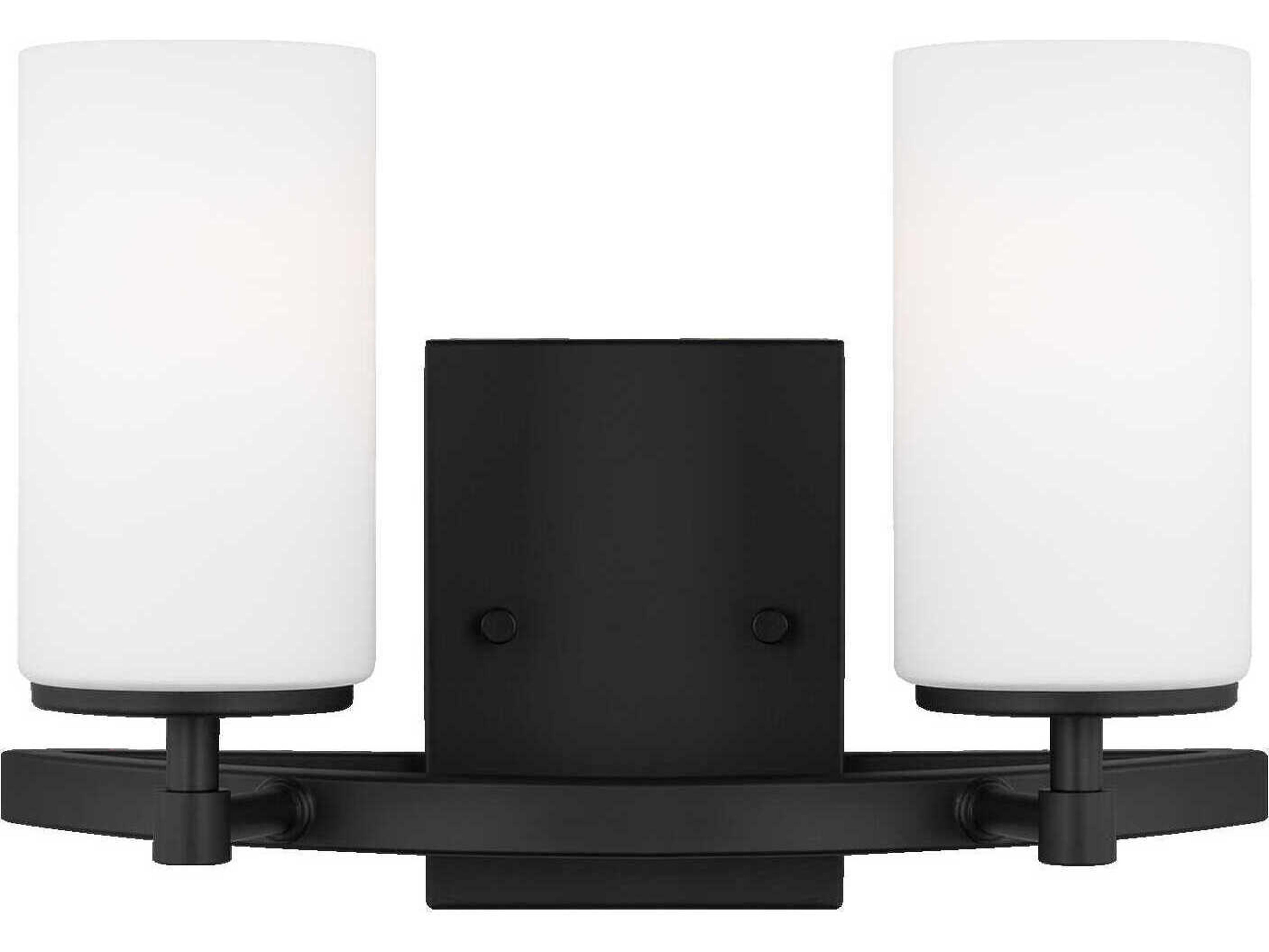 Generation Lighting Alturas 2-Light Midnight Black Glass Vanity Light