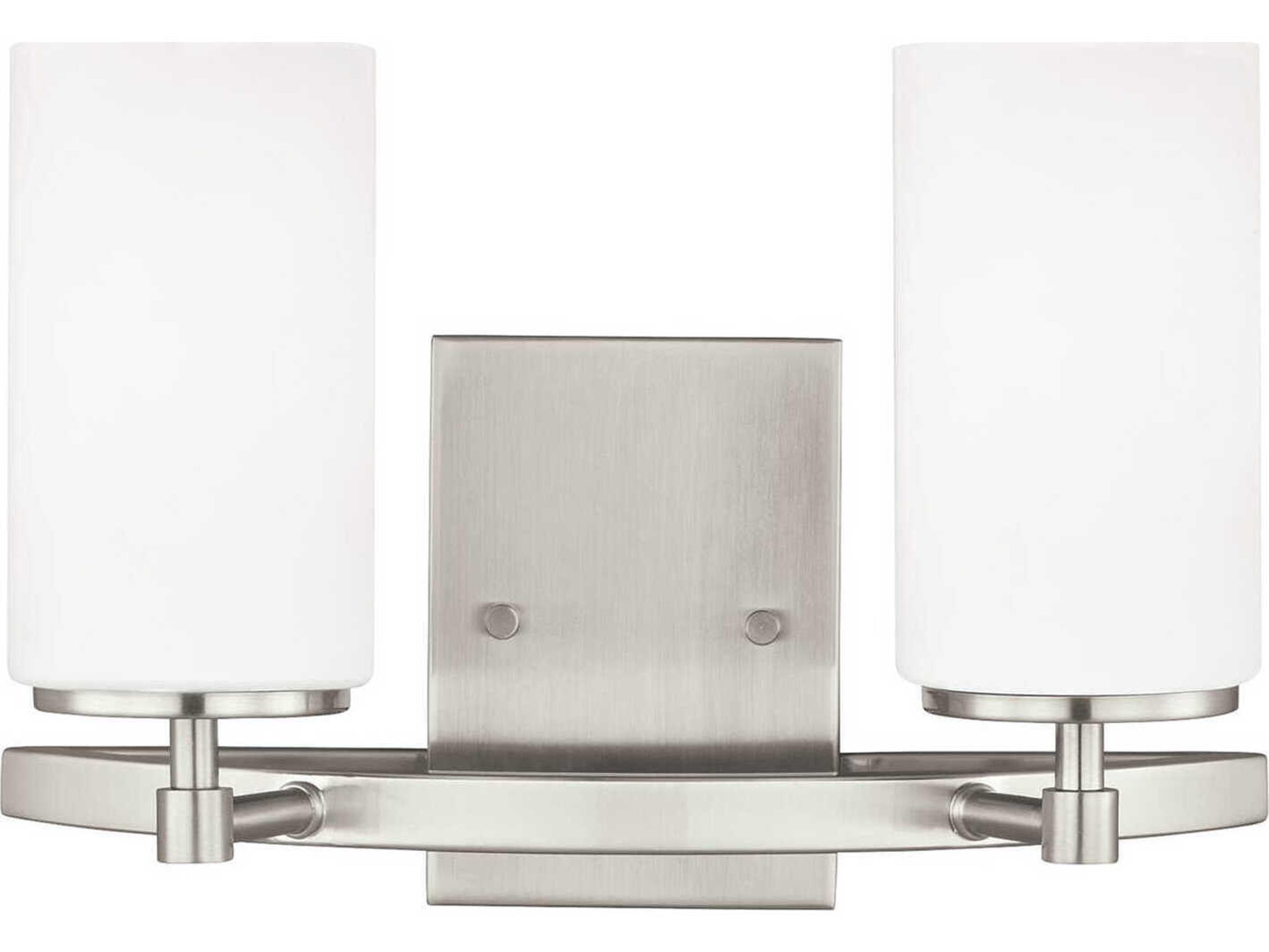Generation Lighting Alturas 2-Light Brushed Nickel Glass Vanity Light