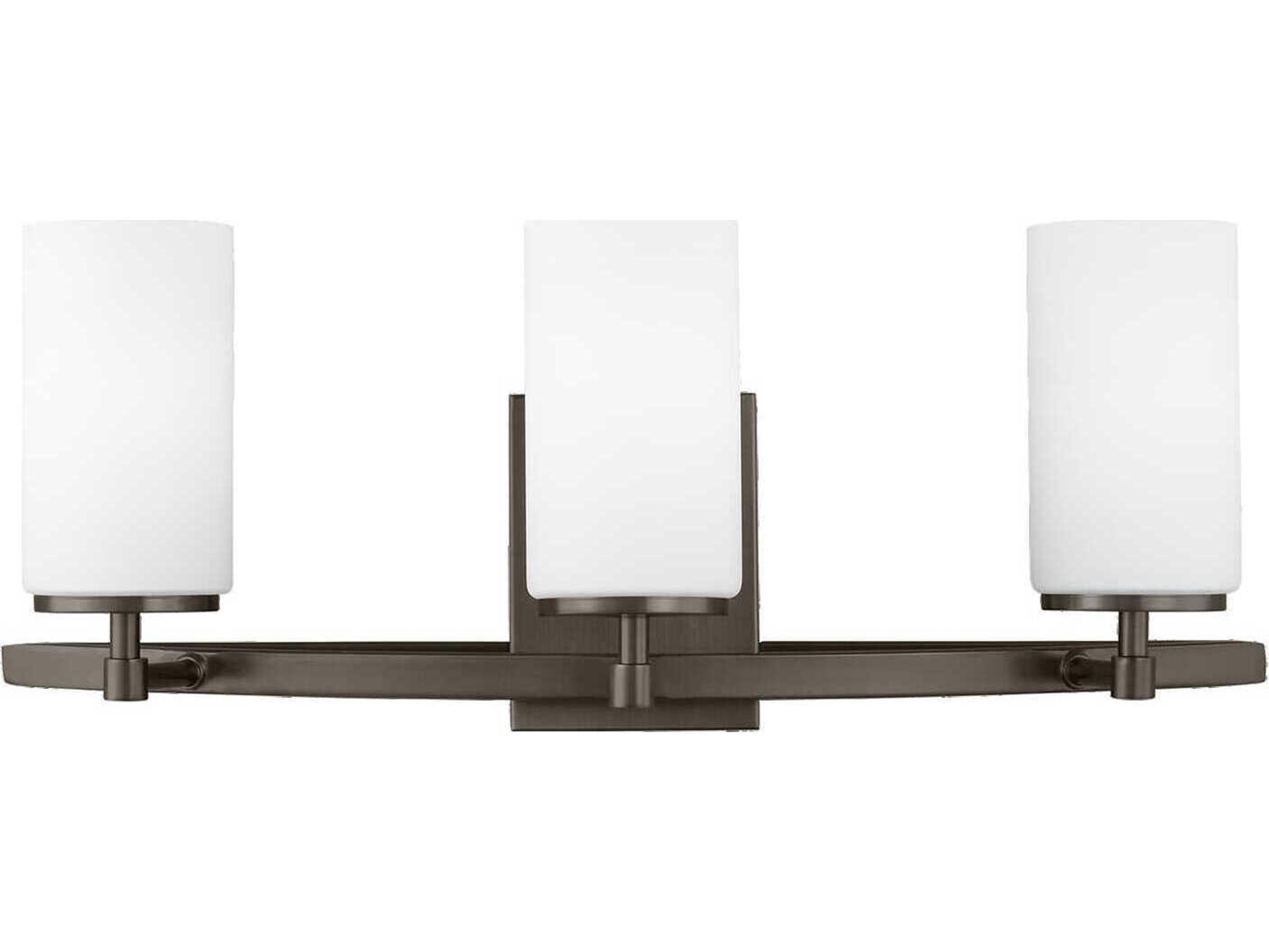 Generation Lighting Alturas 3-Light Brushed Oil Rubbed Bronze Glass Vanity Light