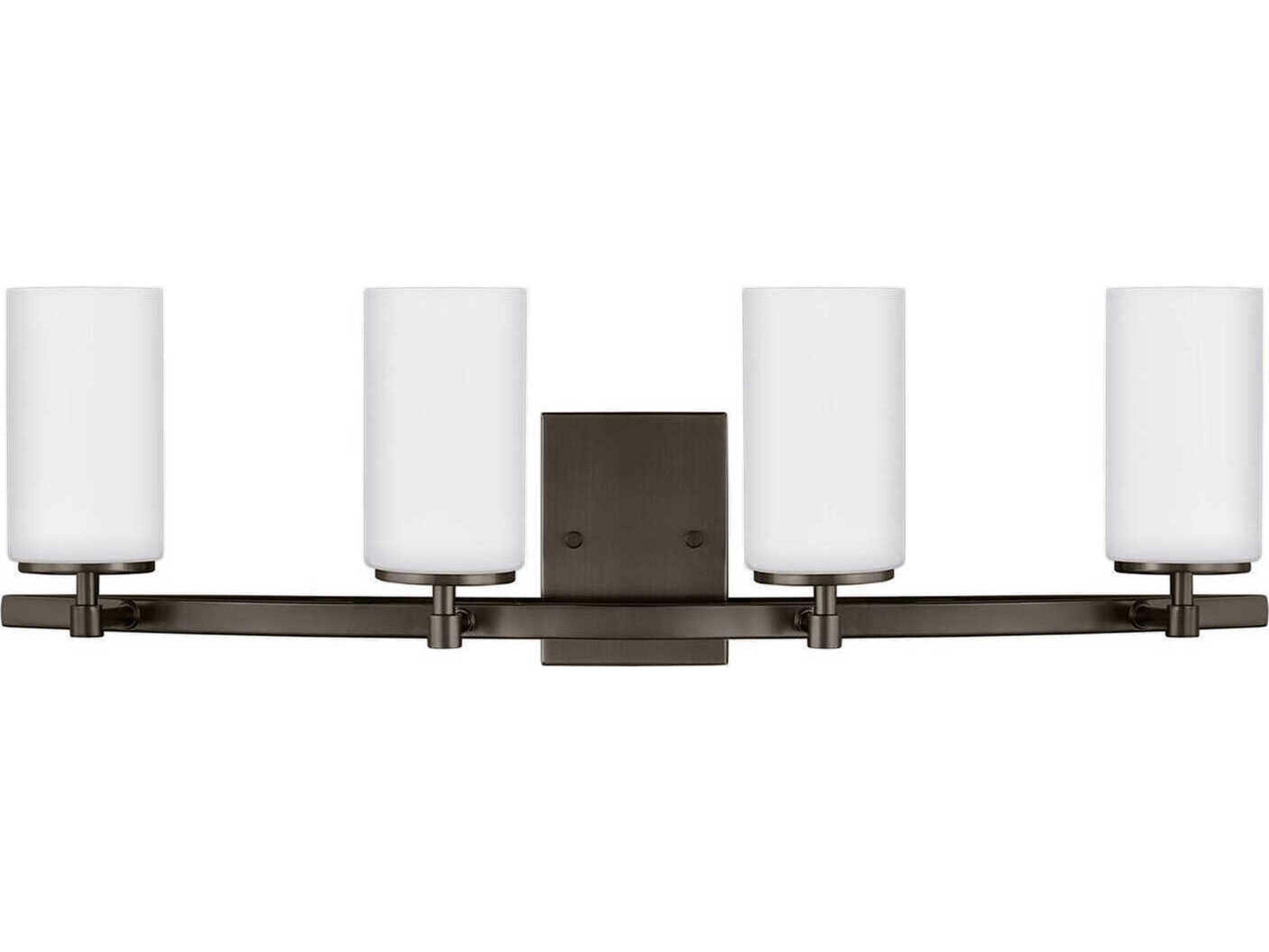 Generation Lighting Alturas 4-Light Brushed Oil Rubbed Bronze Glass Vanity Light