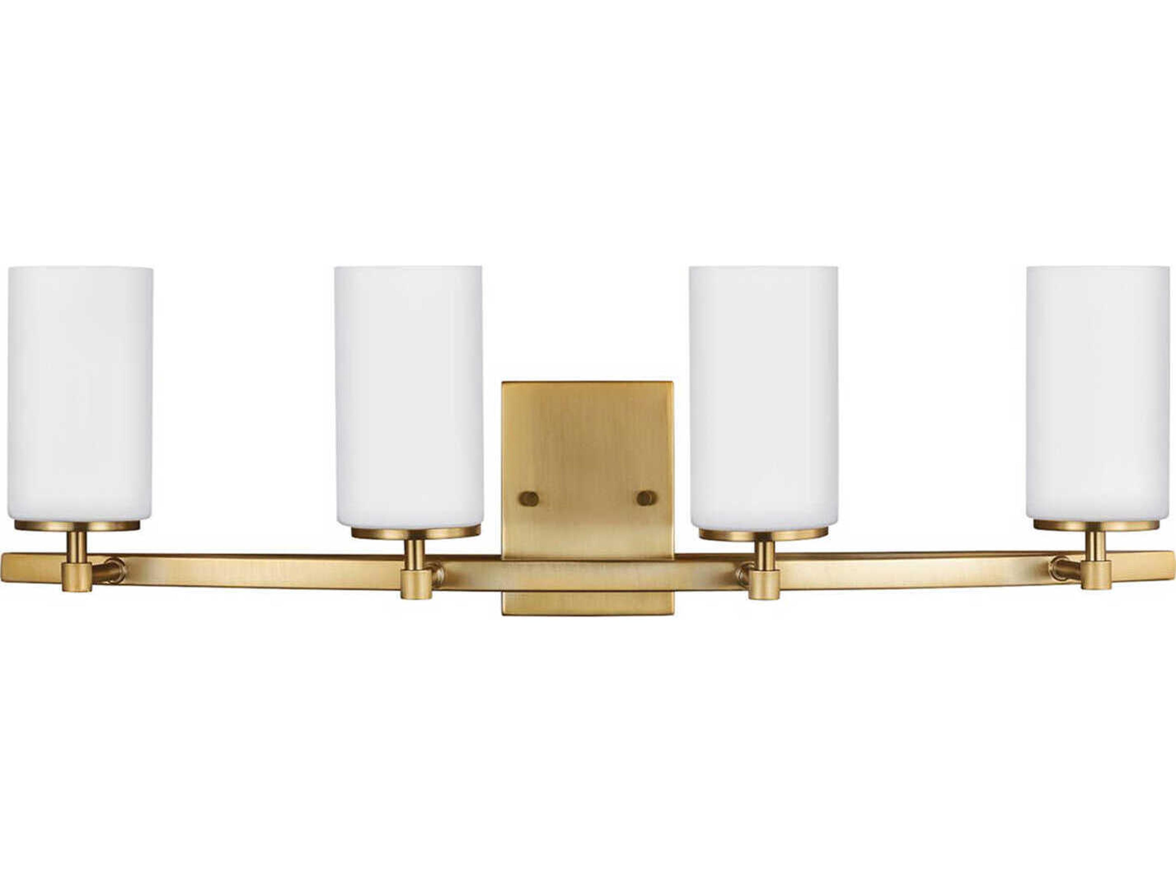 Generation Lighting Alturas 4-Light Satin Brass Glass Vanity Light