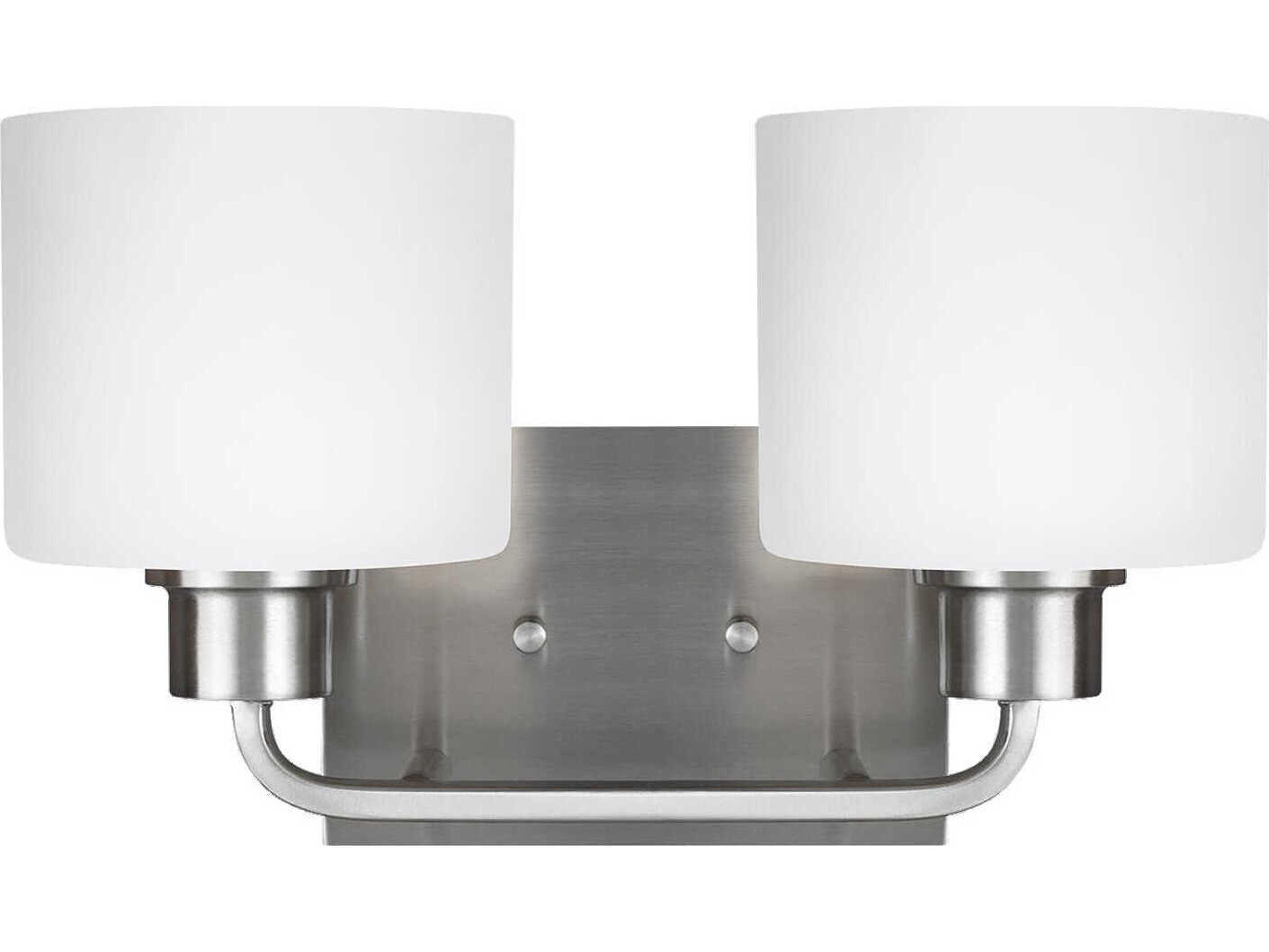 Generation Lighting Canfield 2-Light Brushed Nickel Glass Vanity Light