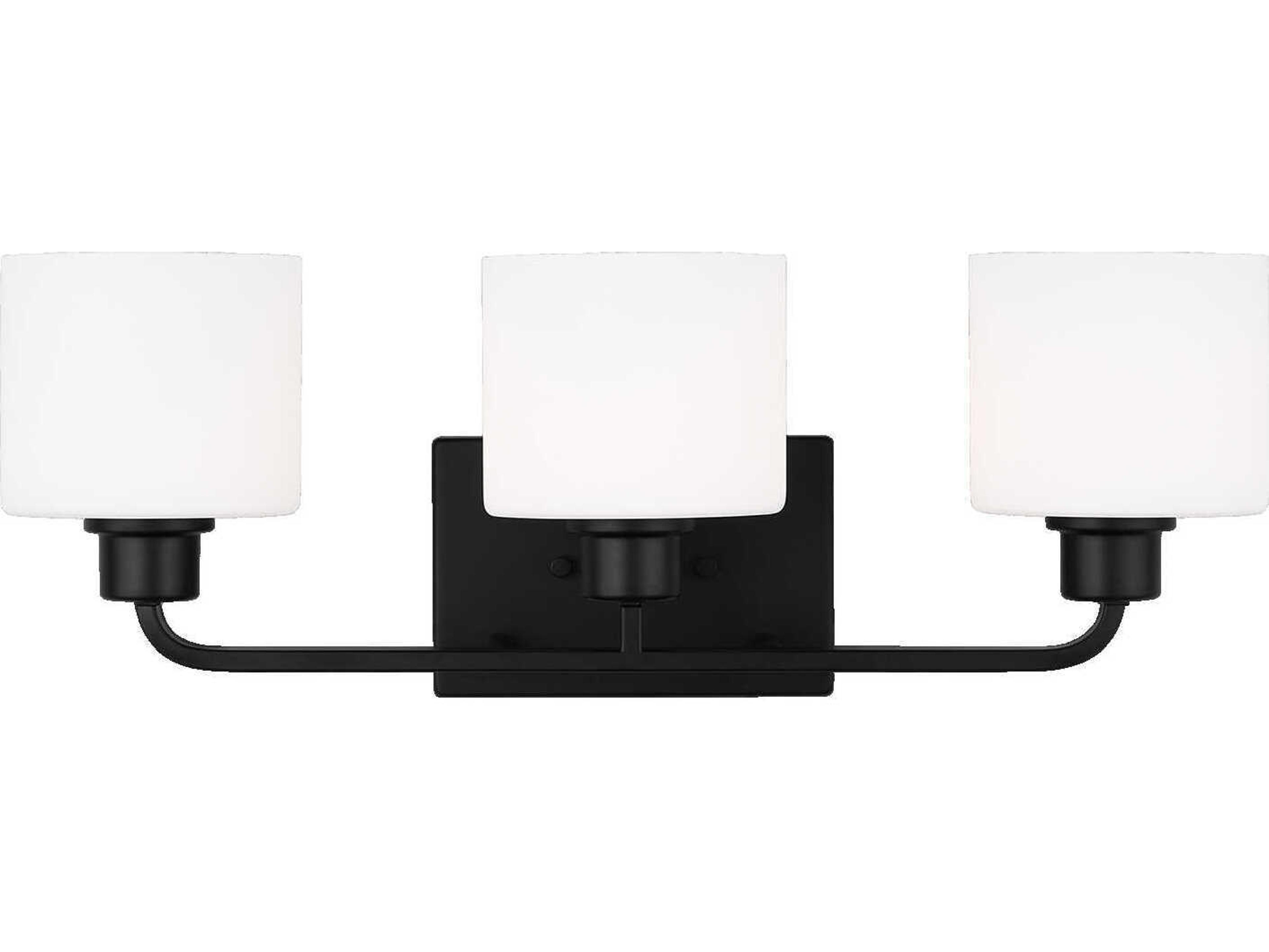 Generation Lighting Canfield 3-Light Midnight Black Glass Vanity Light