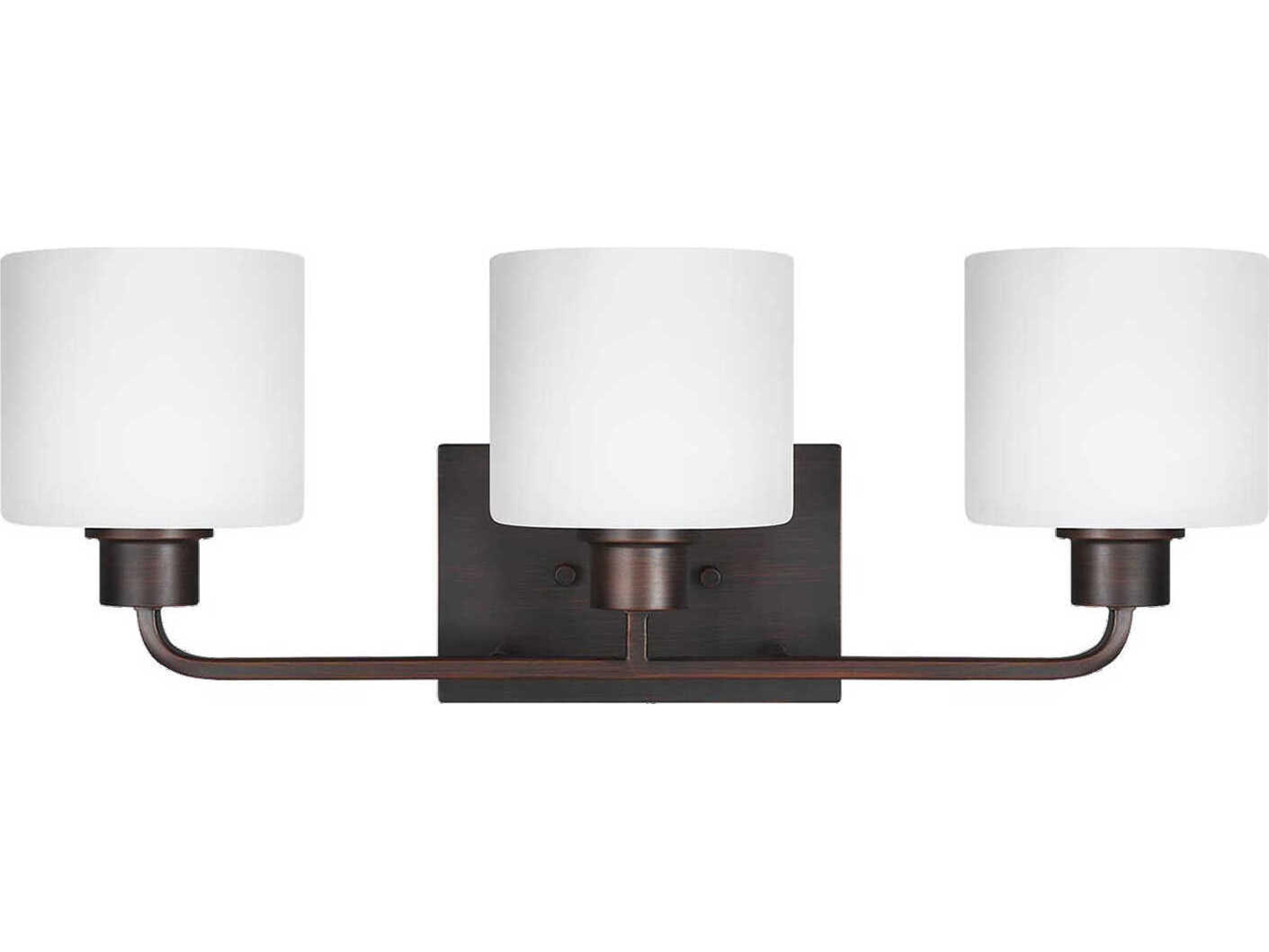 Generation Lighting Canfield 3-Light Bronze Glass Vanity Light