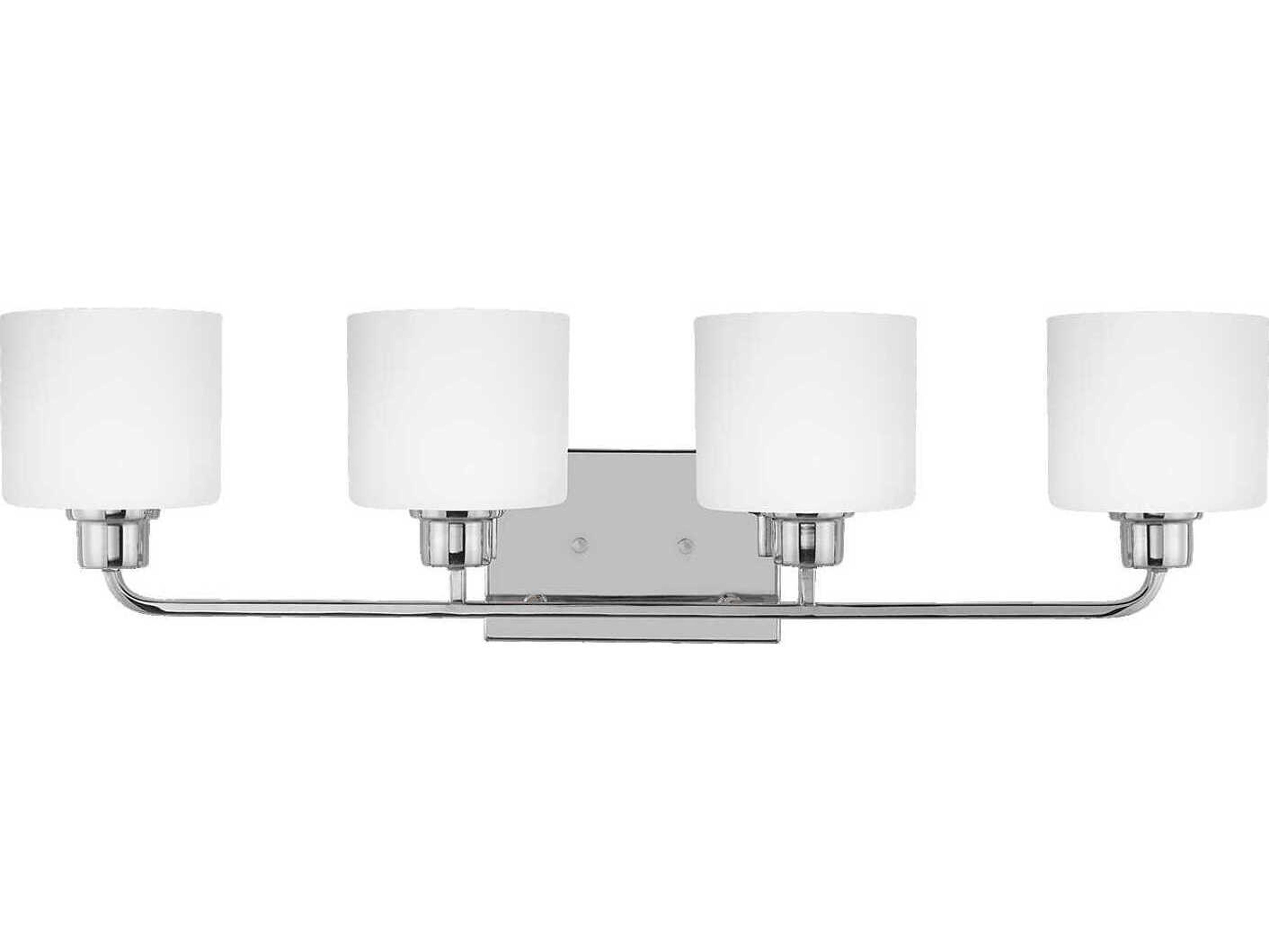 Generation Lighting Canfield 4-Light Chrome Glass Vanity Light