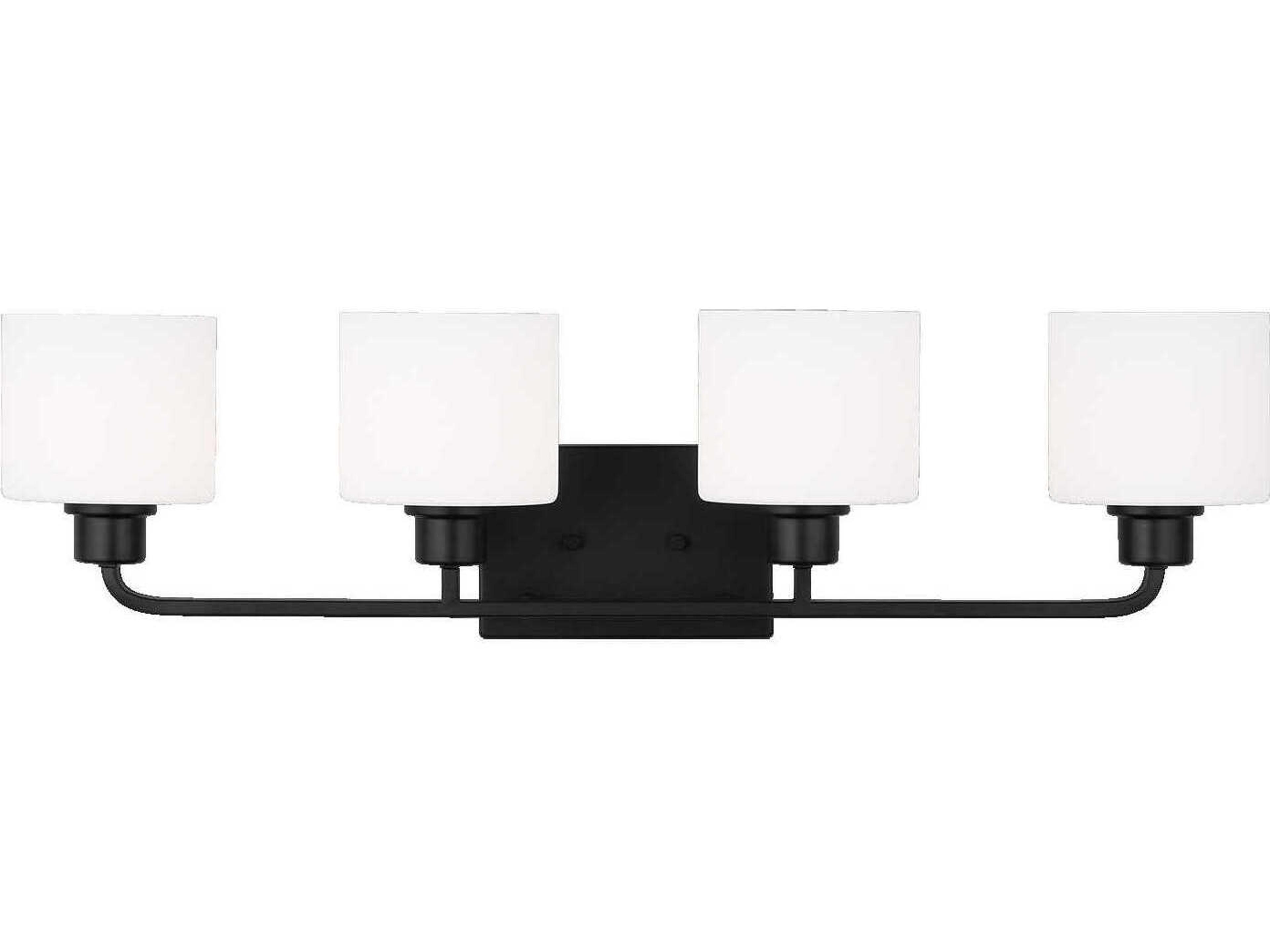 Generation Lighting Canfield 4-Light Midnight Black Glass Vanity Light
