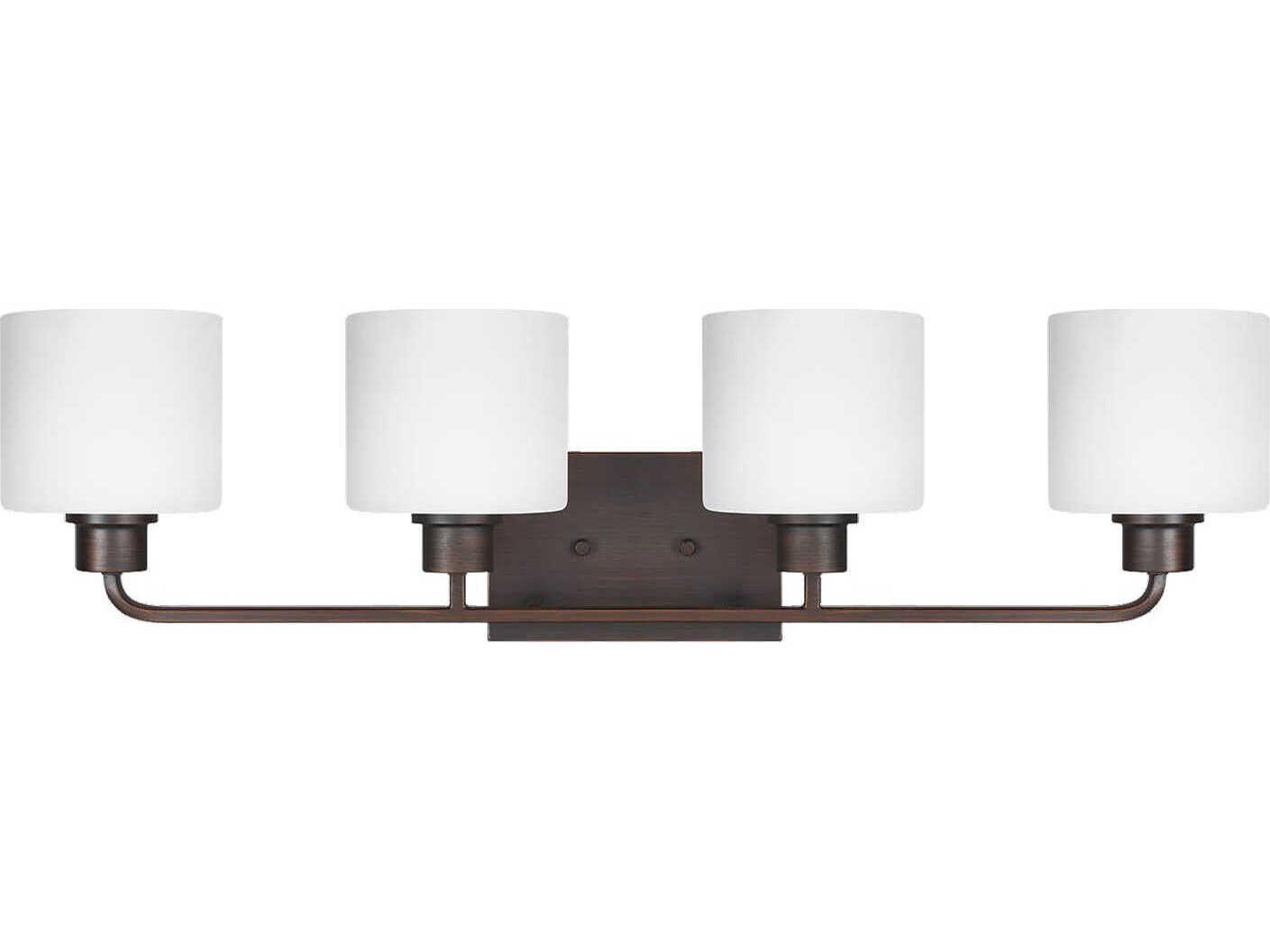 Generation Lighting Canfield 4-Light Bronze Glass Vanity Light