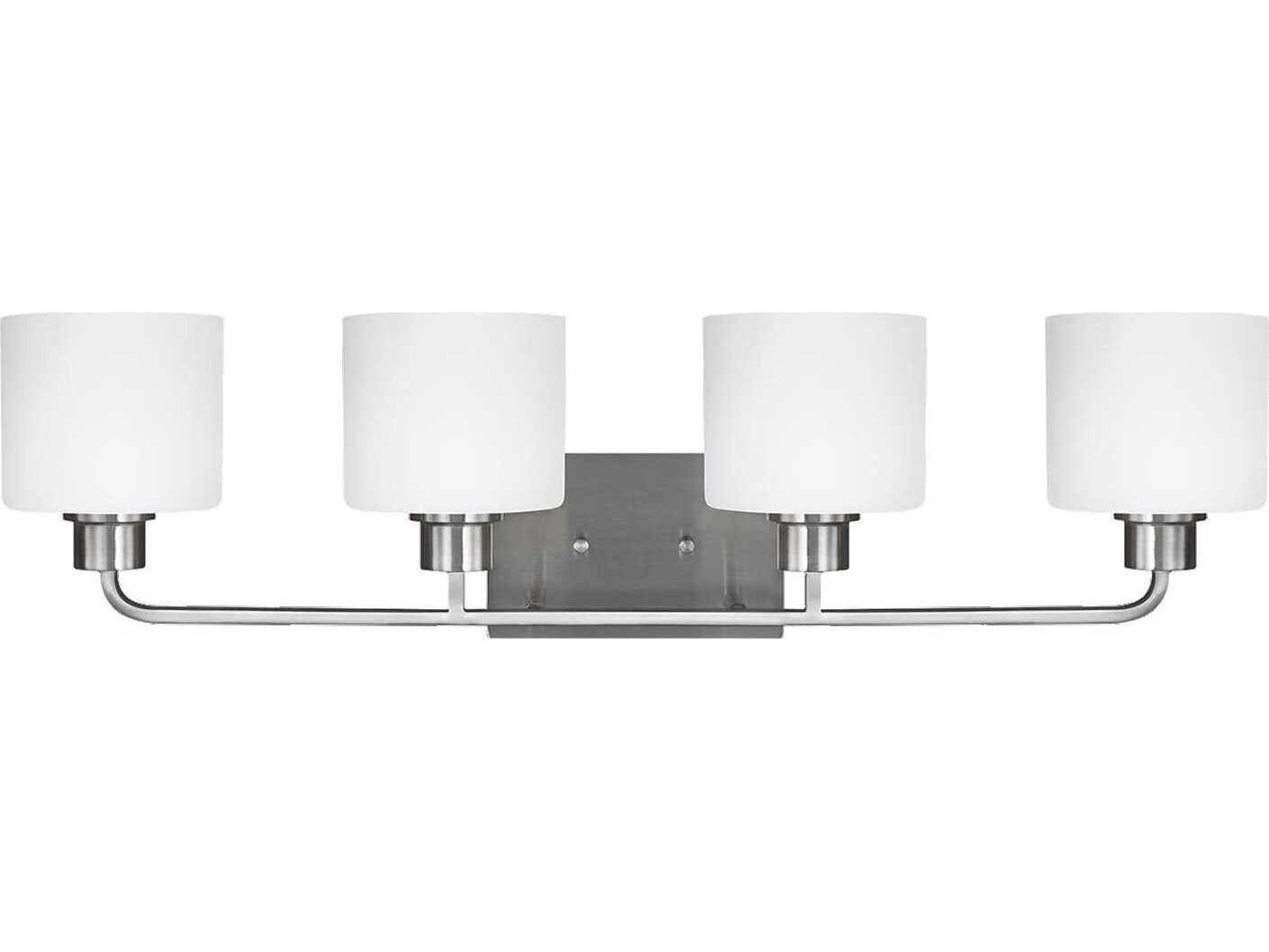 Generation Lighting Canfield 4-Light Brushed Nickel Glass Vanity Light