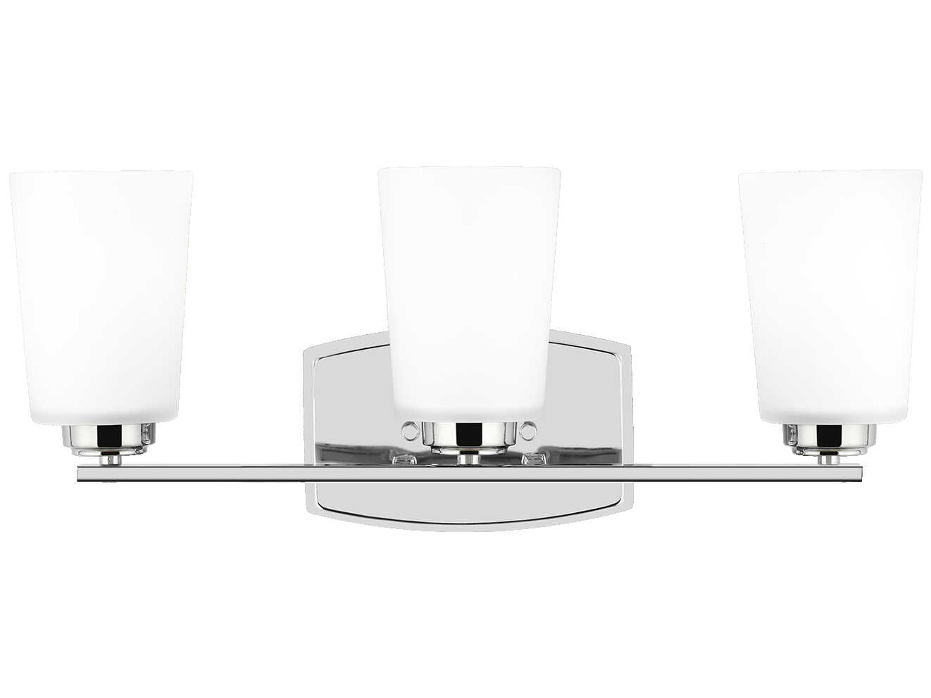 Generation Lighting Franport 3-Light Chrome Glass Vanity Light