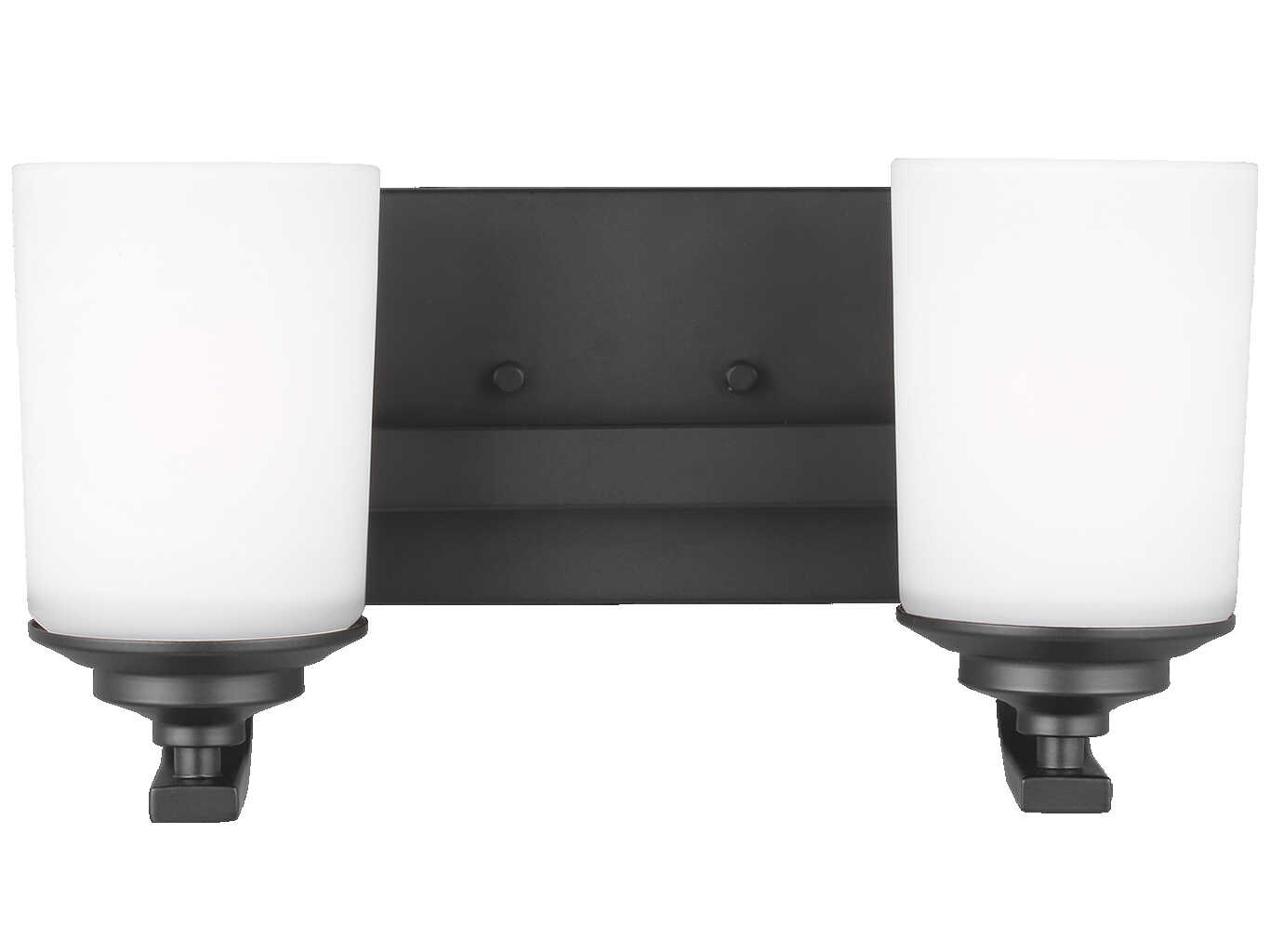 Generation Lighting Kemal 2-Light Midnight Black Glass Vanity Light