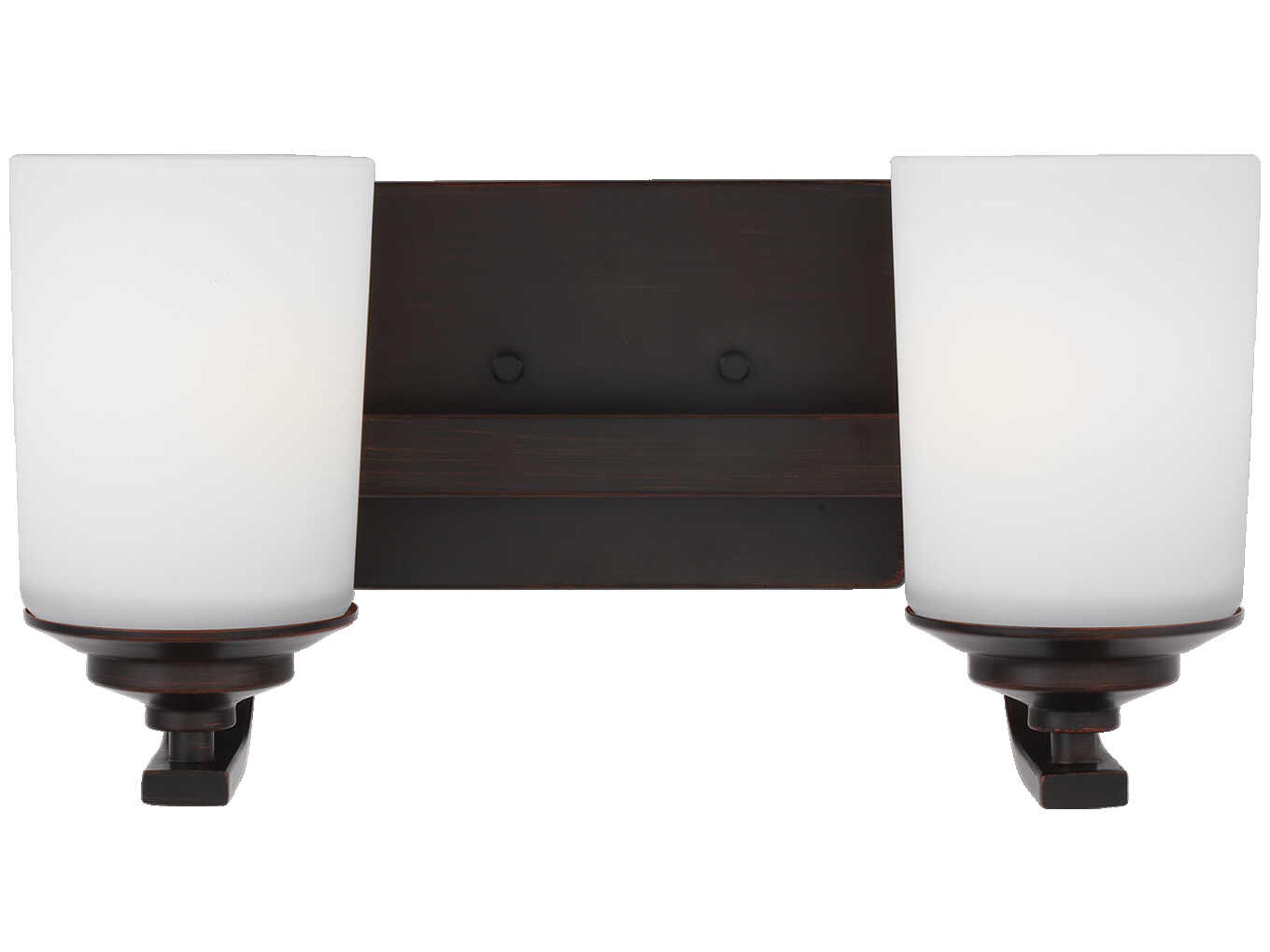 Generation Lighting Kemal 2-Light Bronze Glass Vanity Light
