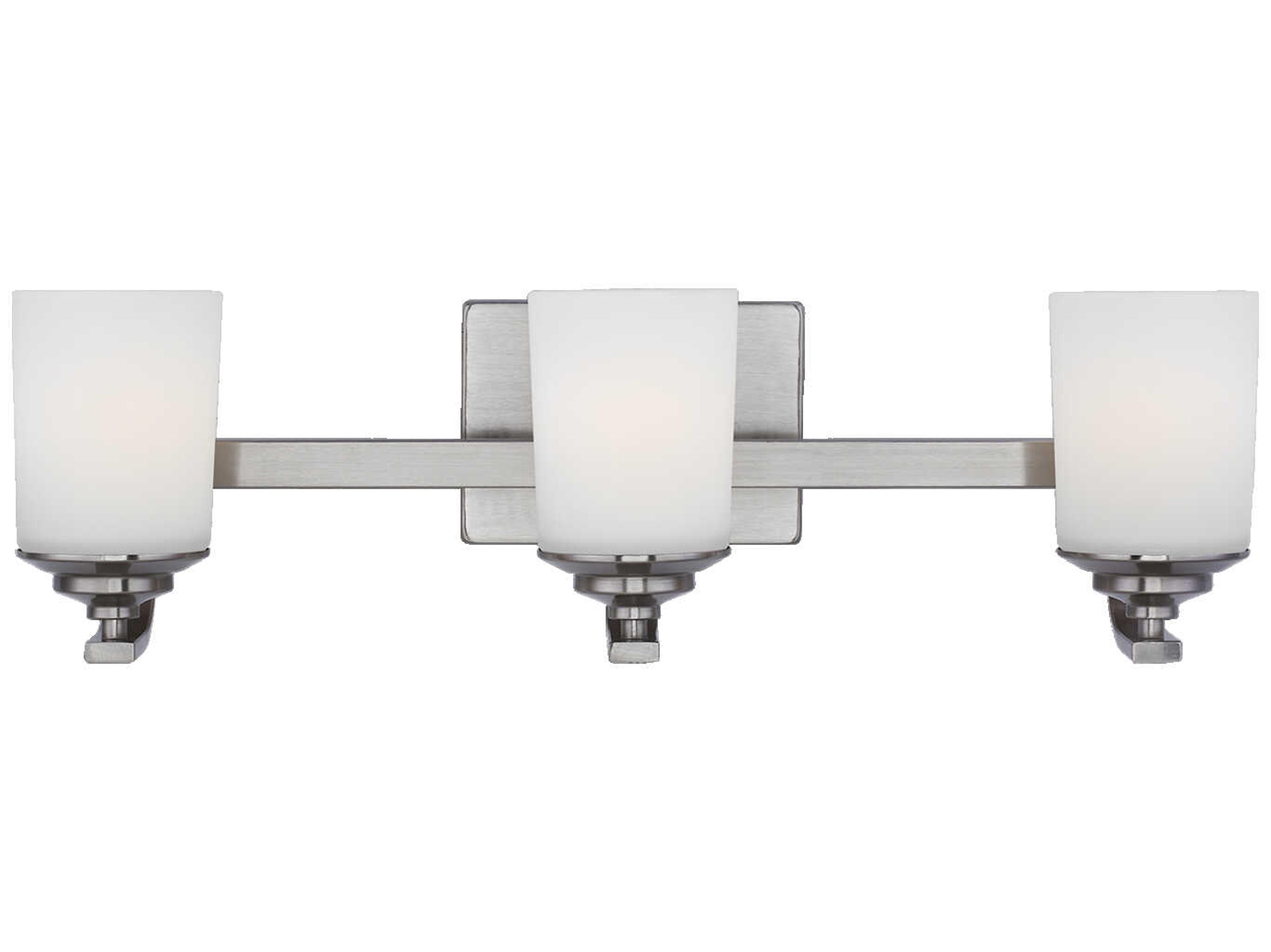 Generation Lighting Kemal 3-Light Brushed Nickel Glass Vanity Light