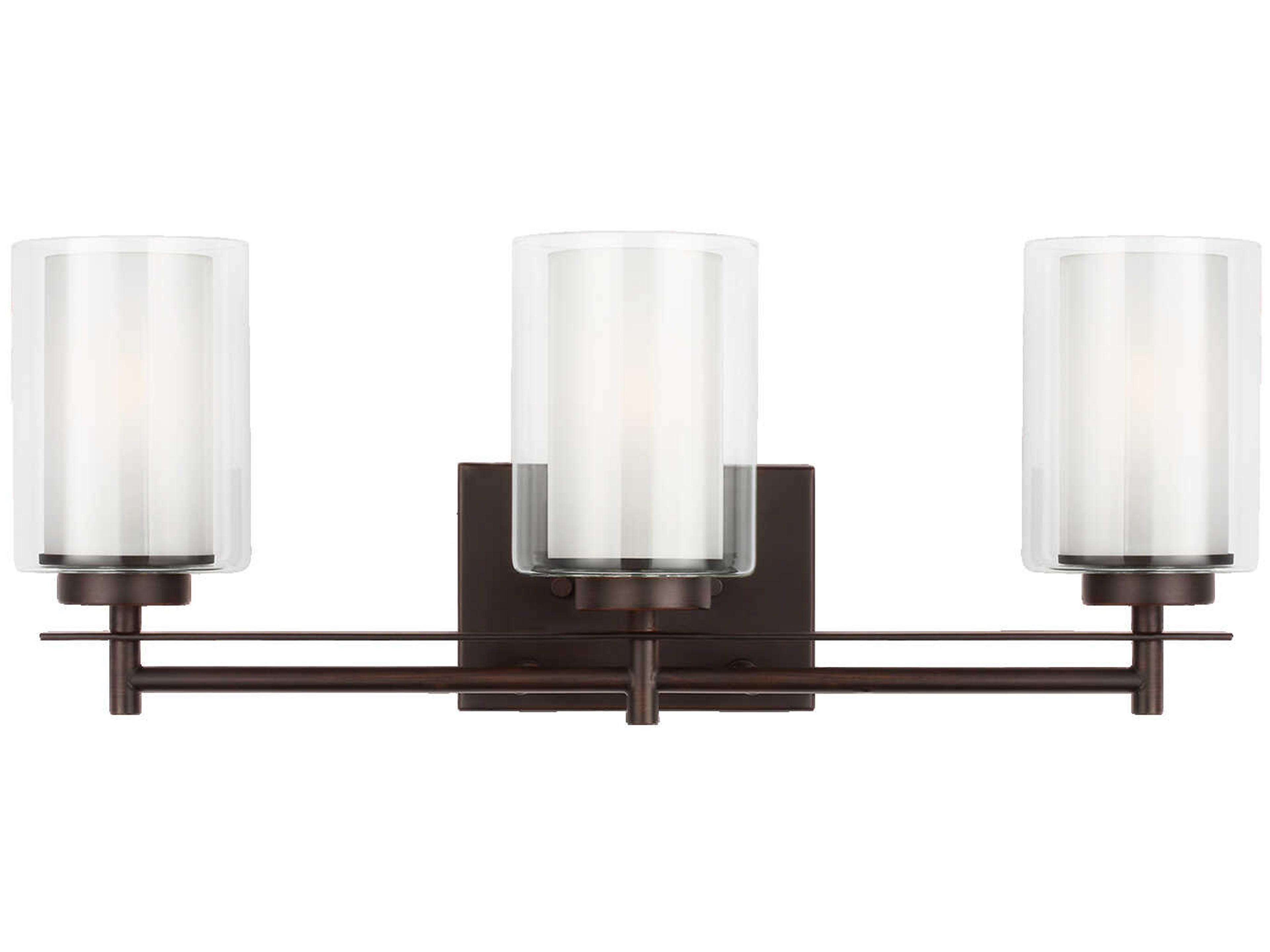 Generation Lighting Elmwood Park 3-Light Bronze Glass Vanity Light