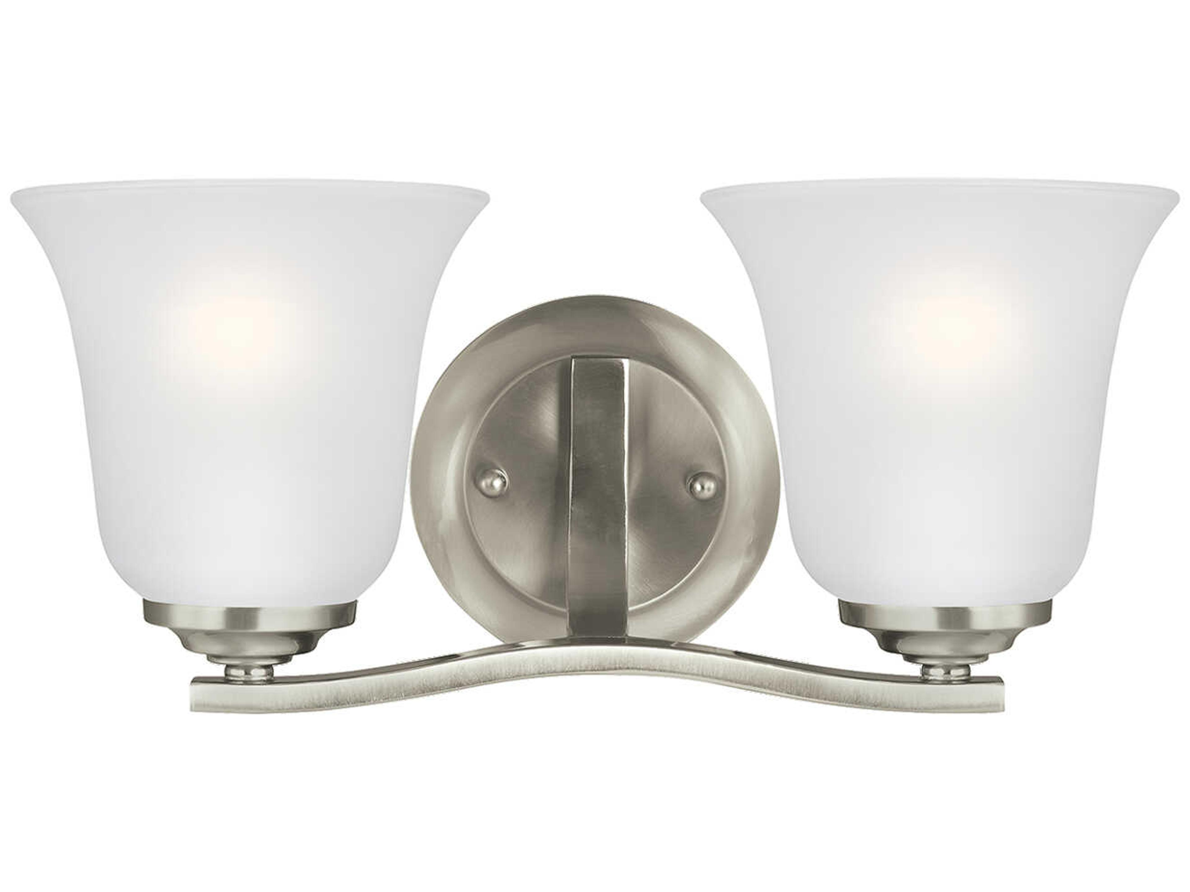 Generation Lighting Emmons 2-Light Brushed Nickel Glass Vanity Light