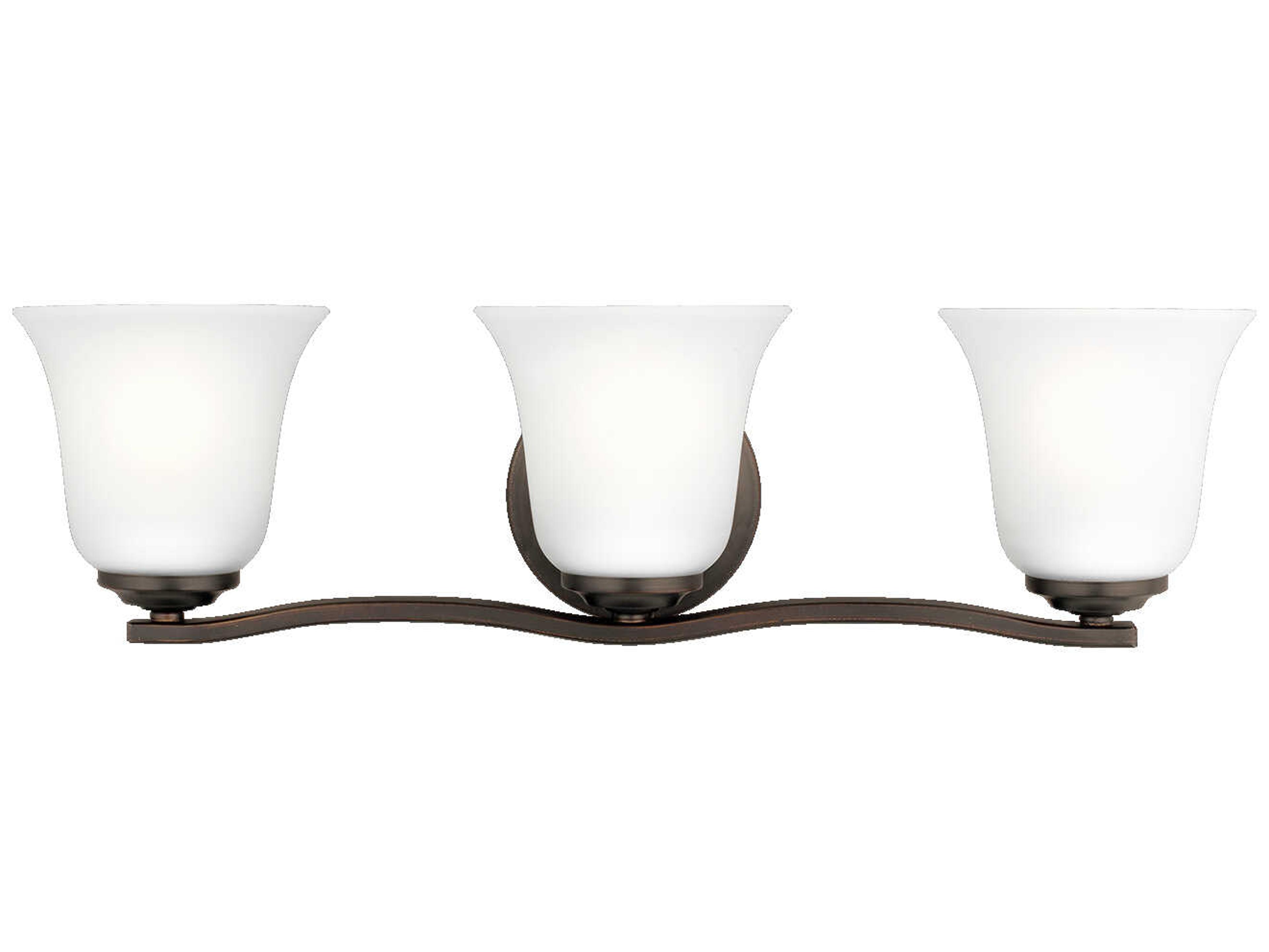 Generation Lighting Emmons 3-Light Bronze Glass Vanity Light